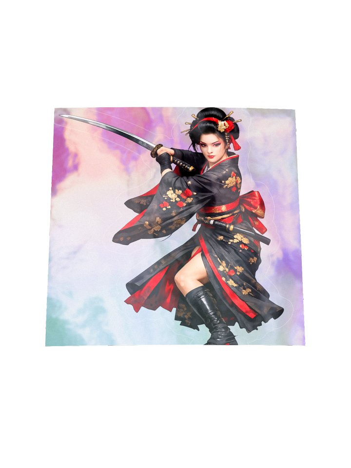 holographic geisha sticker product image (1)