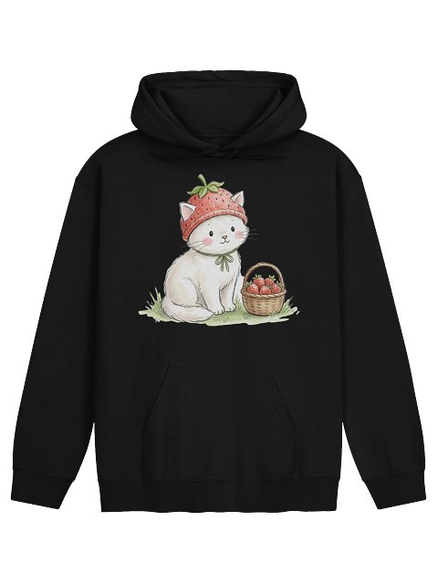 Strawberry Hat Kitten Hoodie