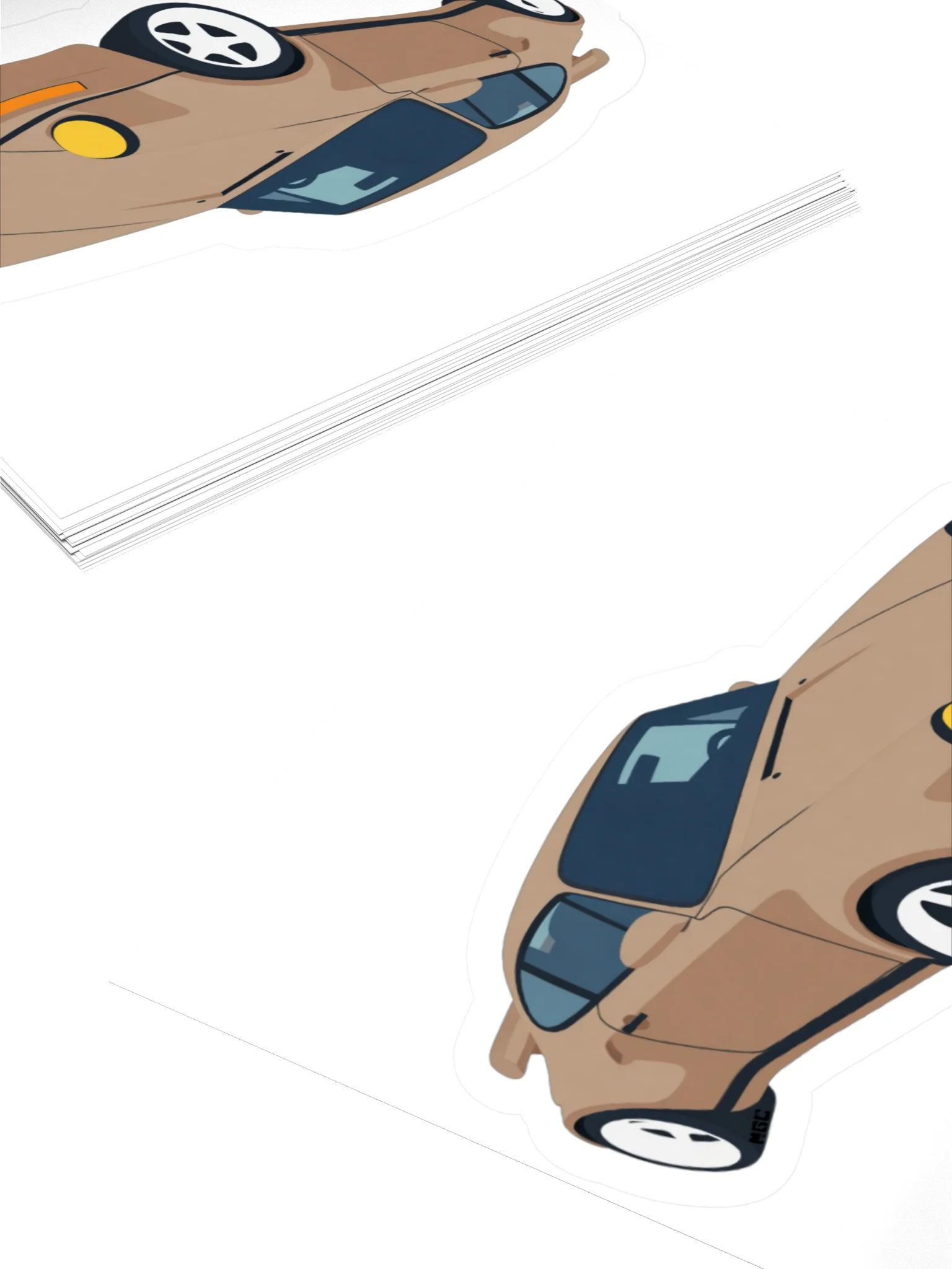 Grey Porsche 964 Ruf Automobile Ultimate "Wolf" Voxel Art Sticker (Retro, Sketch, Silhouette) product image (11)