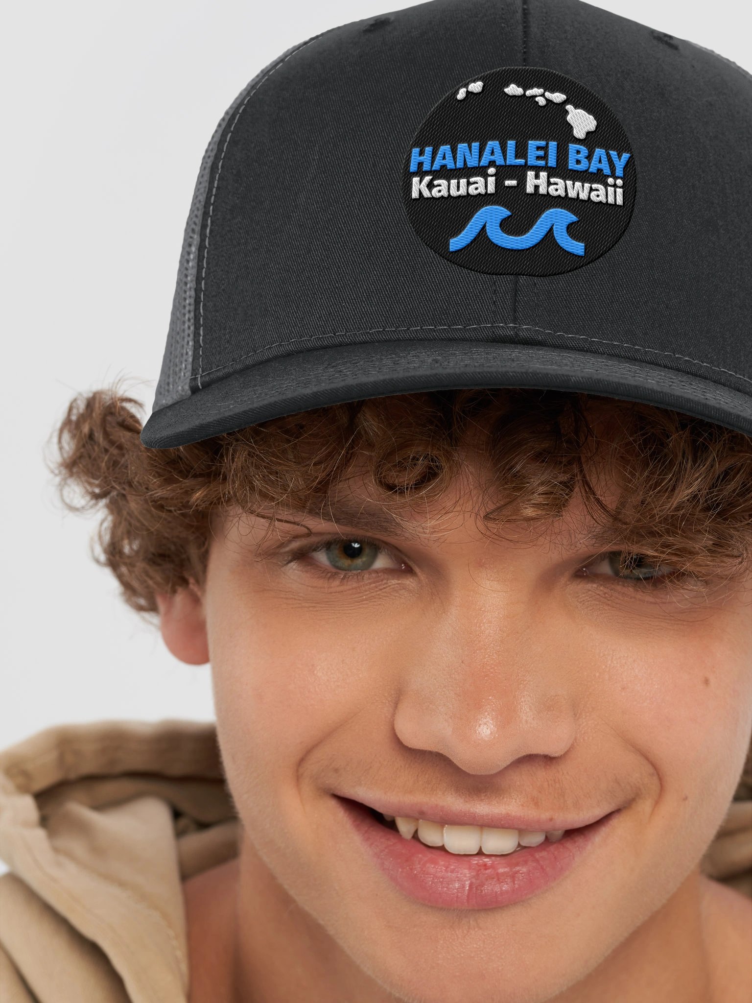 Hanalei Bay, Kauai - Blue Logo - Richardson Trucker Hat product image (58)
