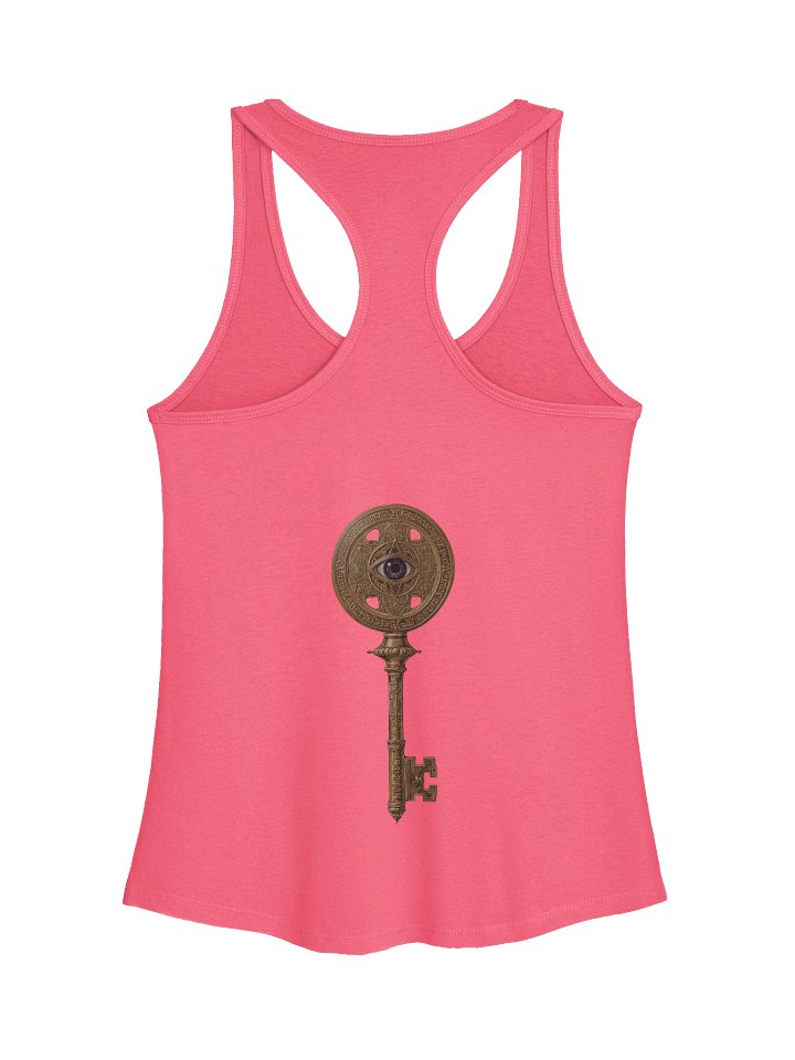 The Gatekeeper’s Key – Hot Pink Reverse Motion Edition (Back Print Only) | Women’s Racerback Tank product image (2)