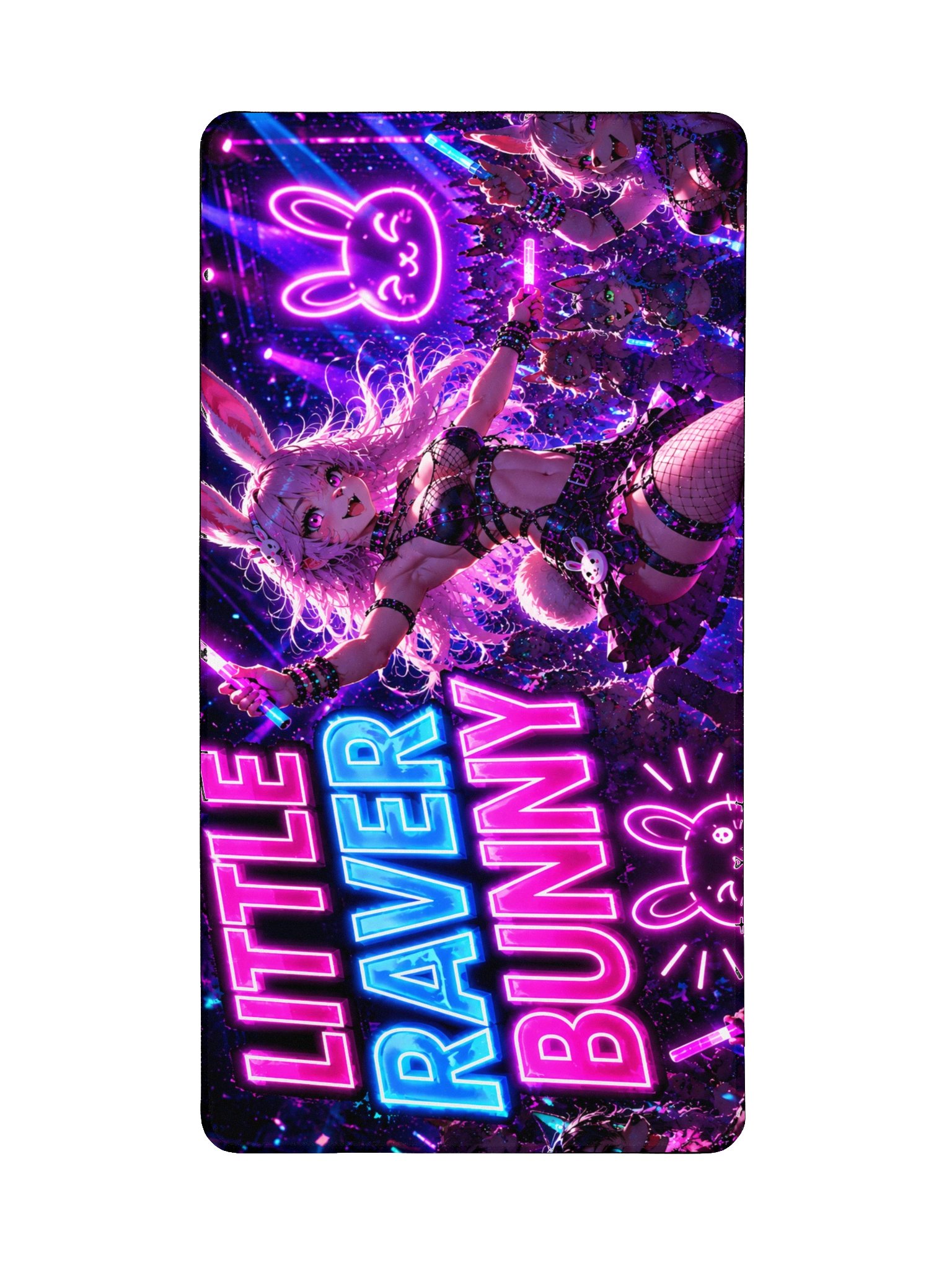 Little Raver Bunny — DJ Frostfur Deskmat product image (2)