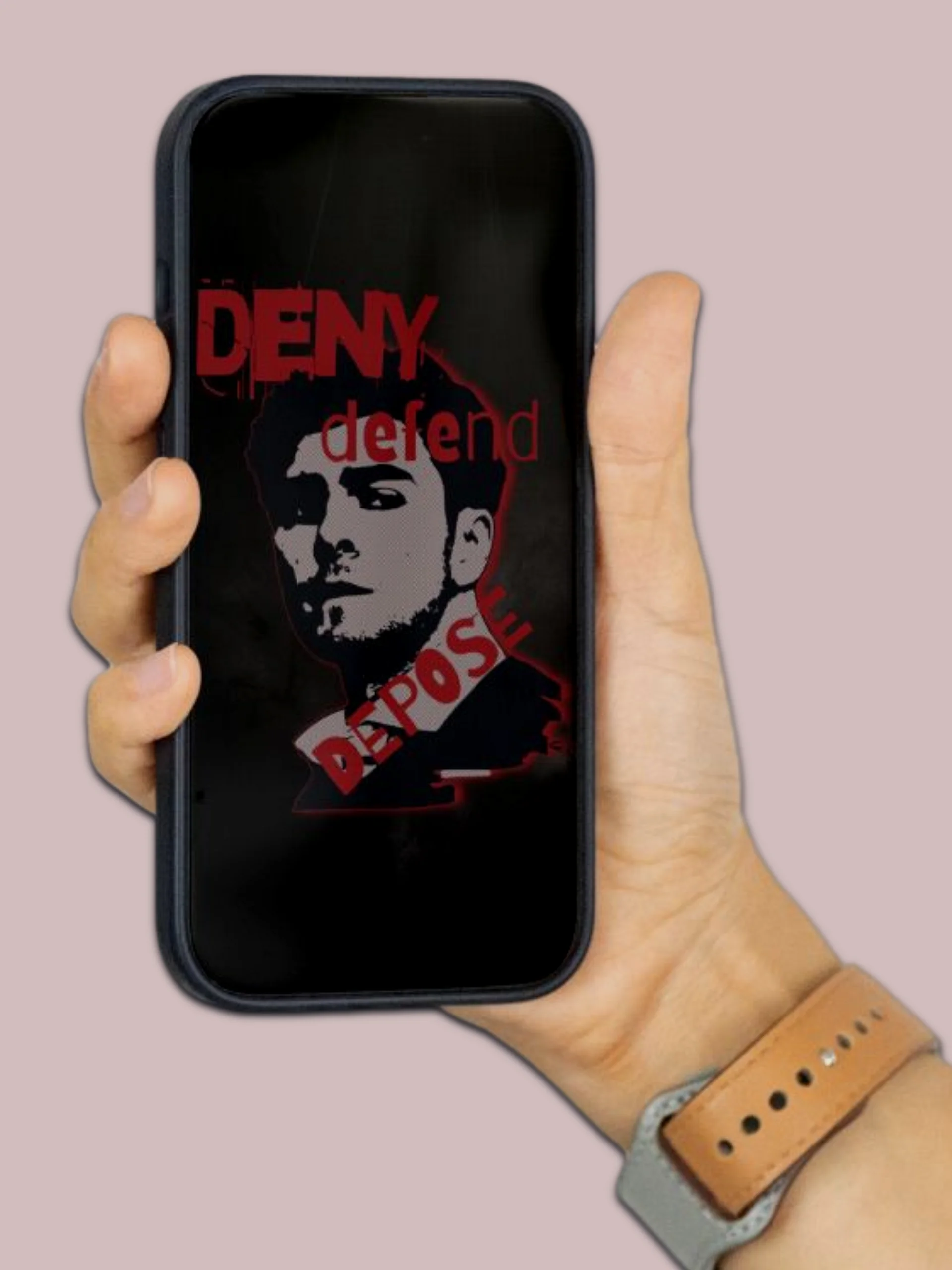 Luigi Mangione Deny Defend Depose Mobile Wallpaper Black product image (2)