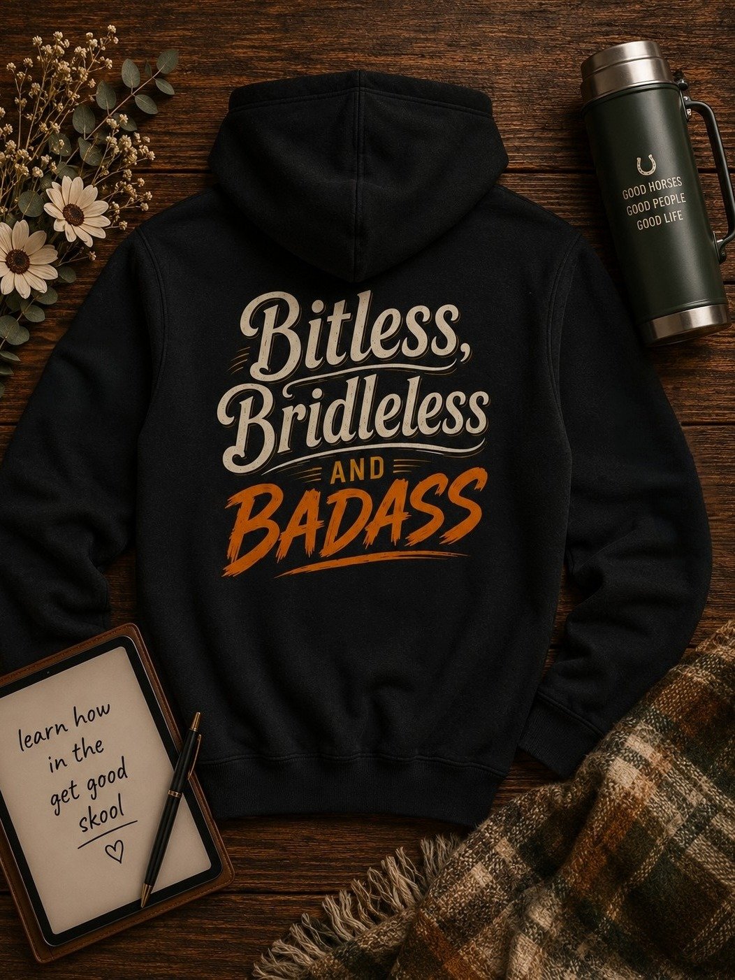 Bitless, Bridleless & Badass Unisex Hoodie - Series I product image (1)