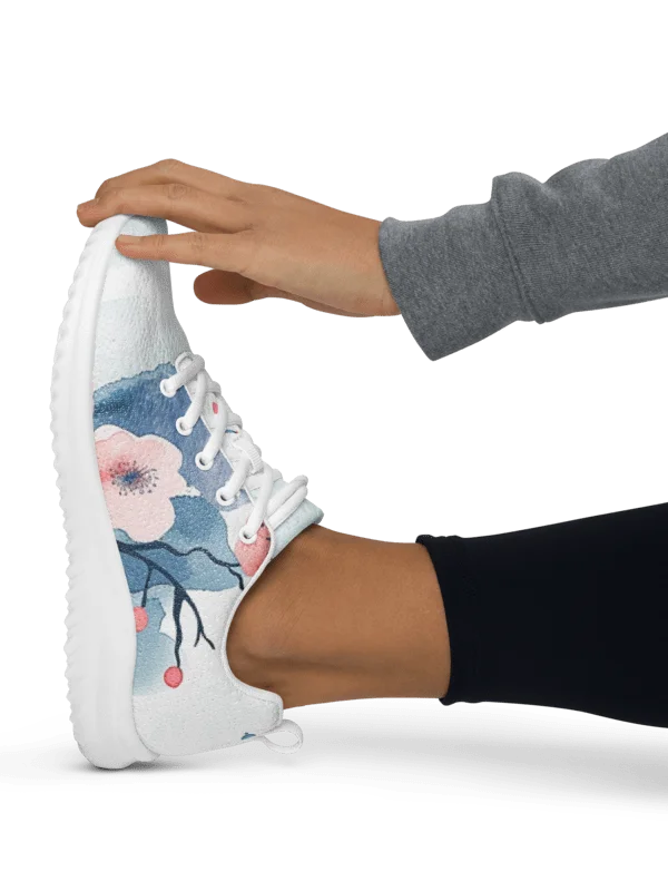Watercolor Cherry Blossom Women's Athletic Shoes | Pastel Floral Sneakers product image (4)