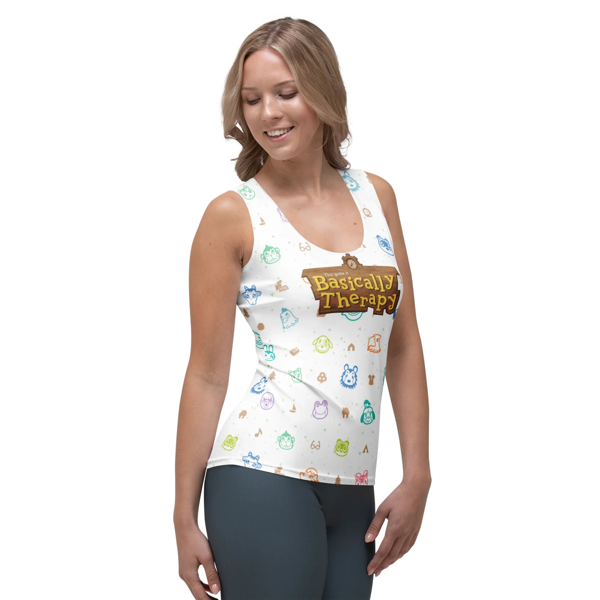 Basically Therapy all-over print tank product image (4)