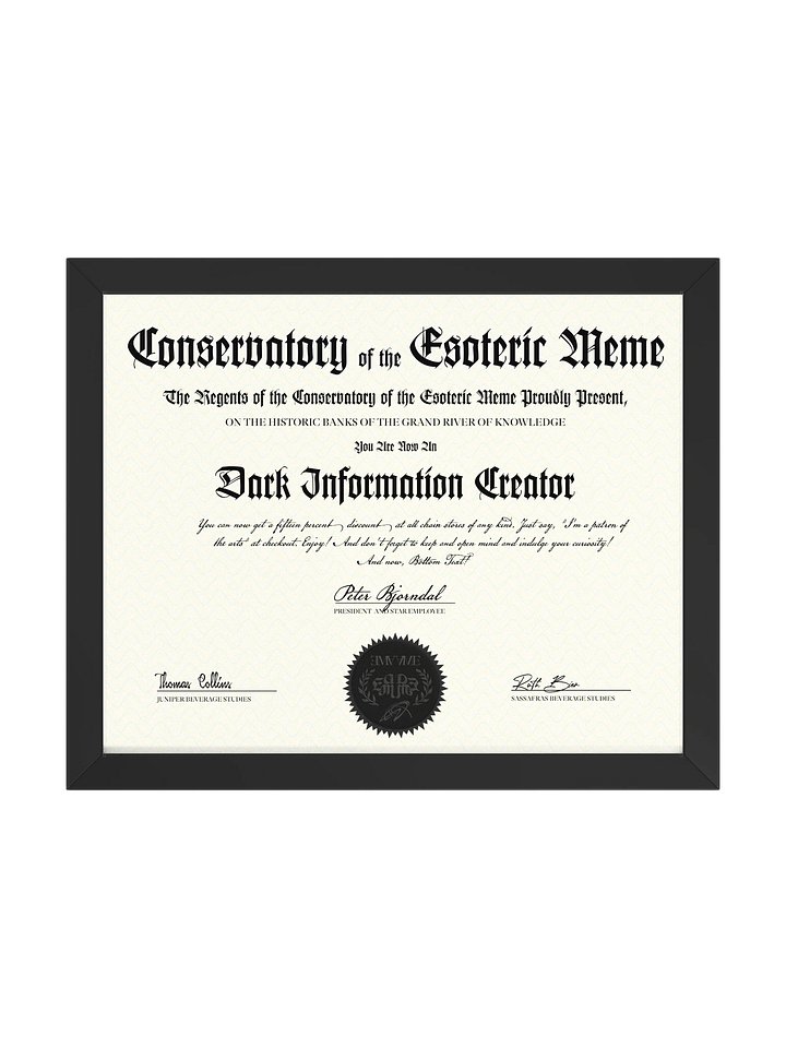 Dark Information Creator Certificate product image (1)