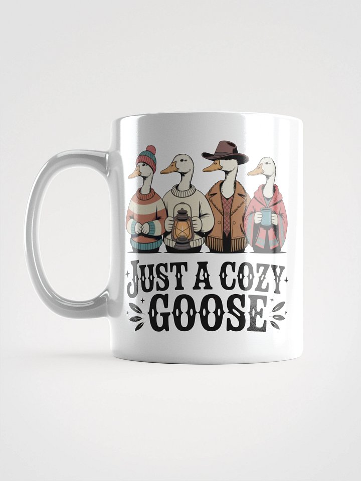 Four Geeseman Fall Camping White Glossy Mug product image (1)