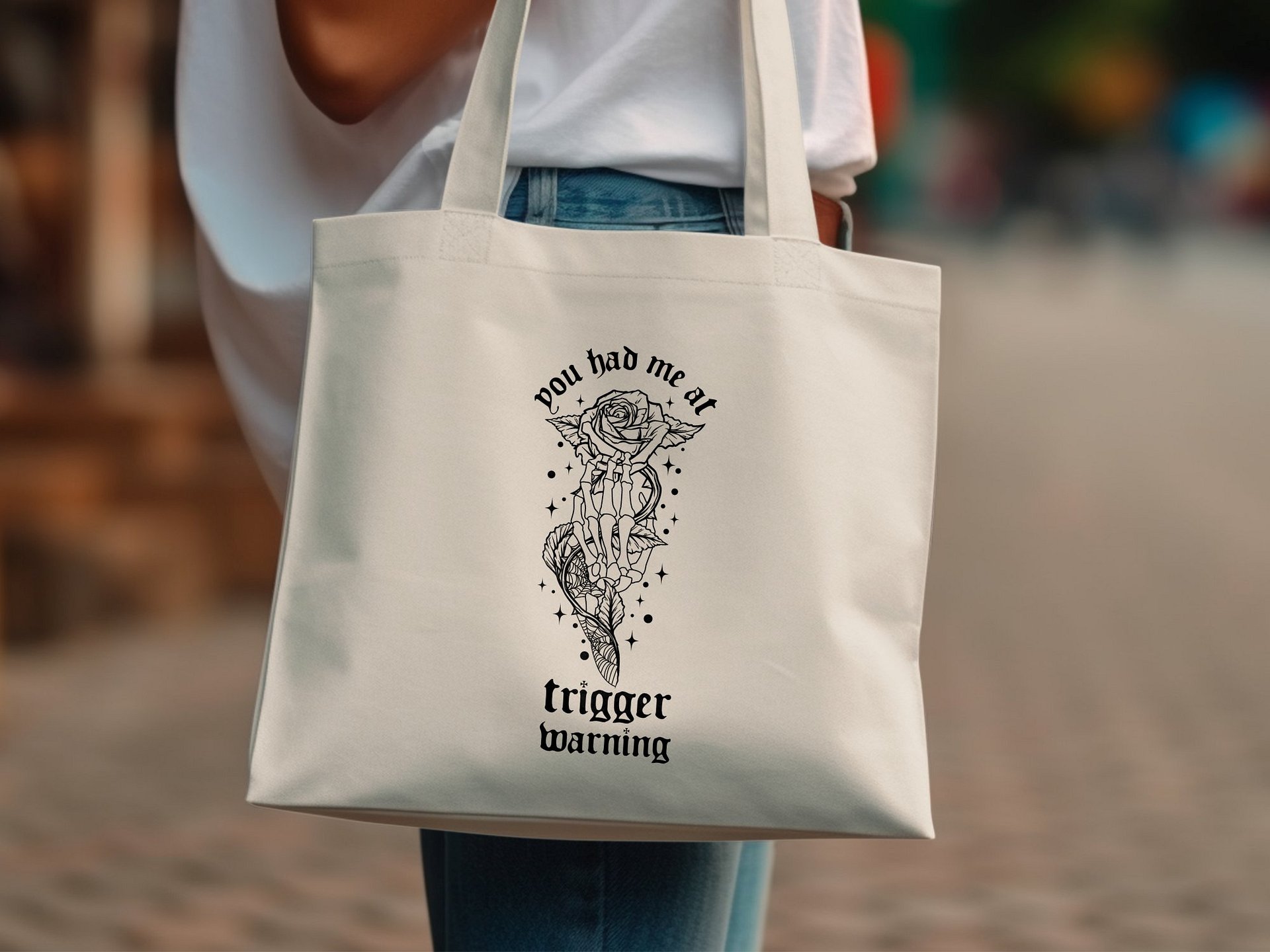 Cat and Mouse, Trigger Warning, Dark Romance Book Lover Line Art PNG, Skeleton Rose Sublimation Design Shirt, Sticker, Digital Download product image (5)