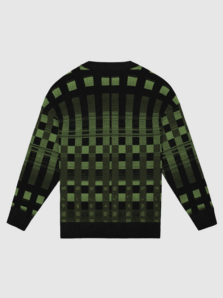 PIXEL GRID | KNITTED CREWNECK SWEATER – FOREST & MOSS GREEN product image (2)