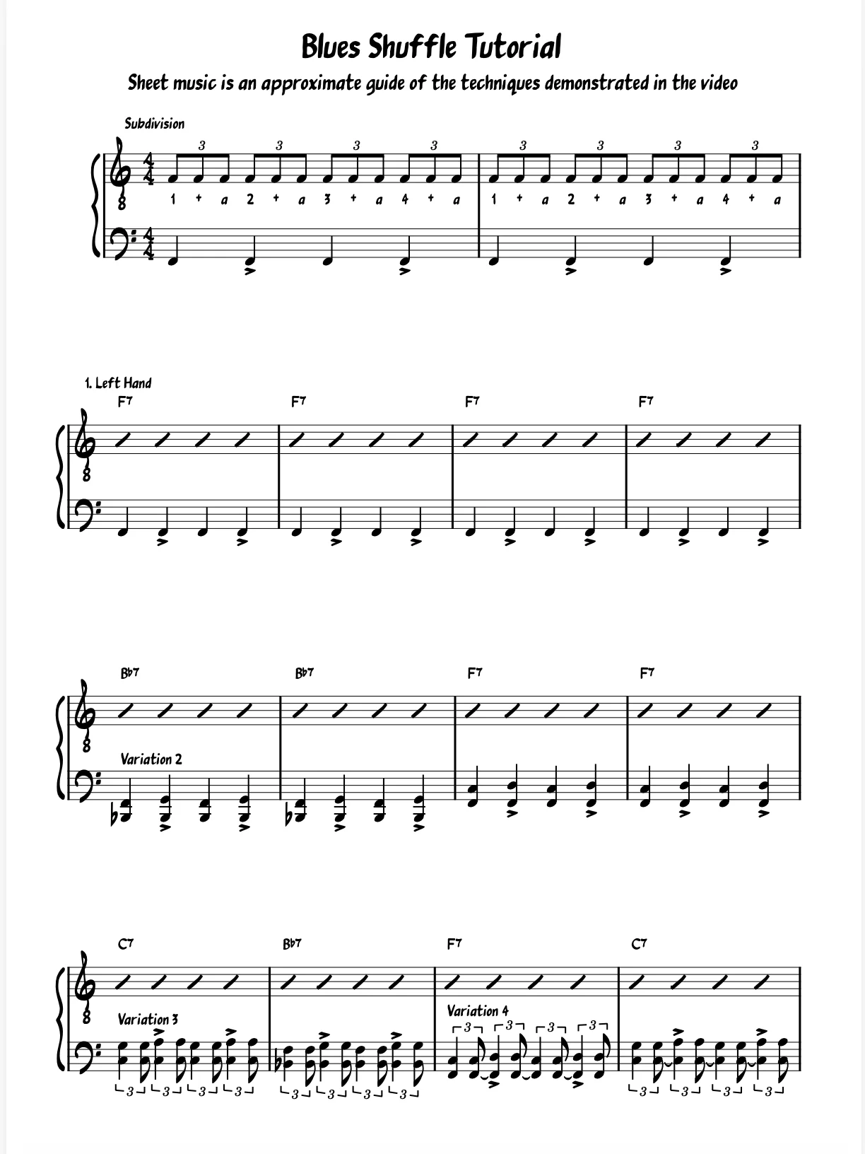 Blues Shuffle Piano Tutorial in F7 product image (1)