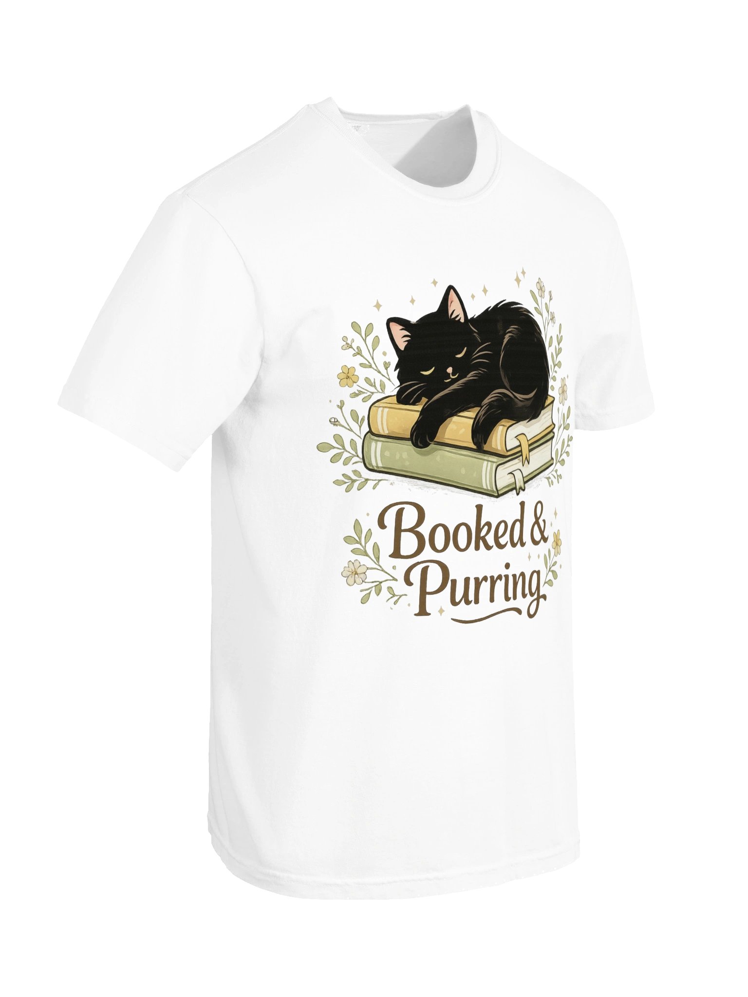 Cute Black Cat Floral Book Tee, Bookish Tee, Book Lover Shirt, Gift for Cat Lover, L, Floral Cat Shirt, Cat Mom Gift product image (47)