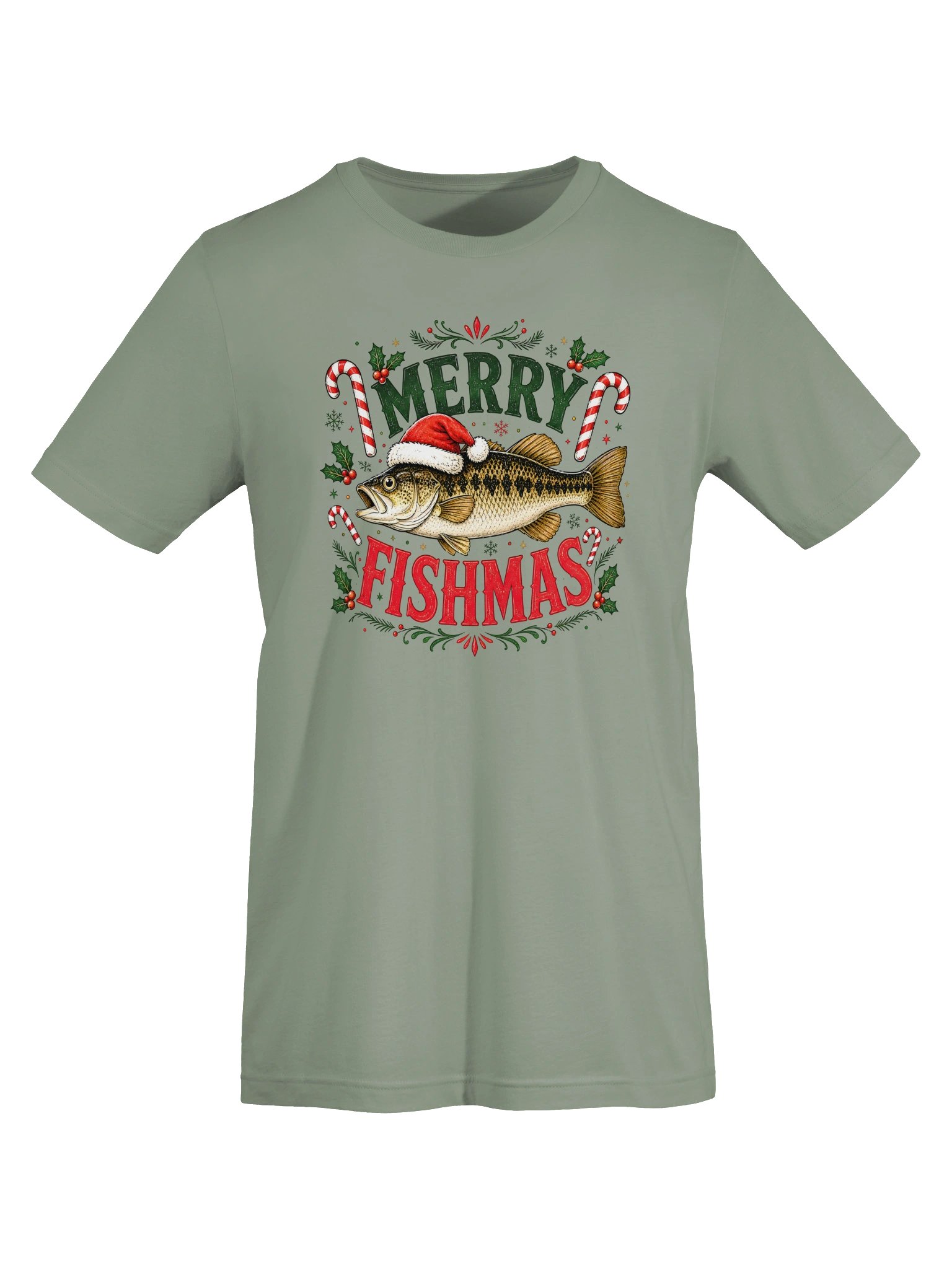 Merry Fishmas Christmas Fishing T-Shirt | Funny Fisherman Holiday Tee product image (34)