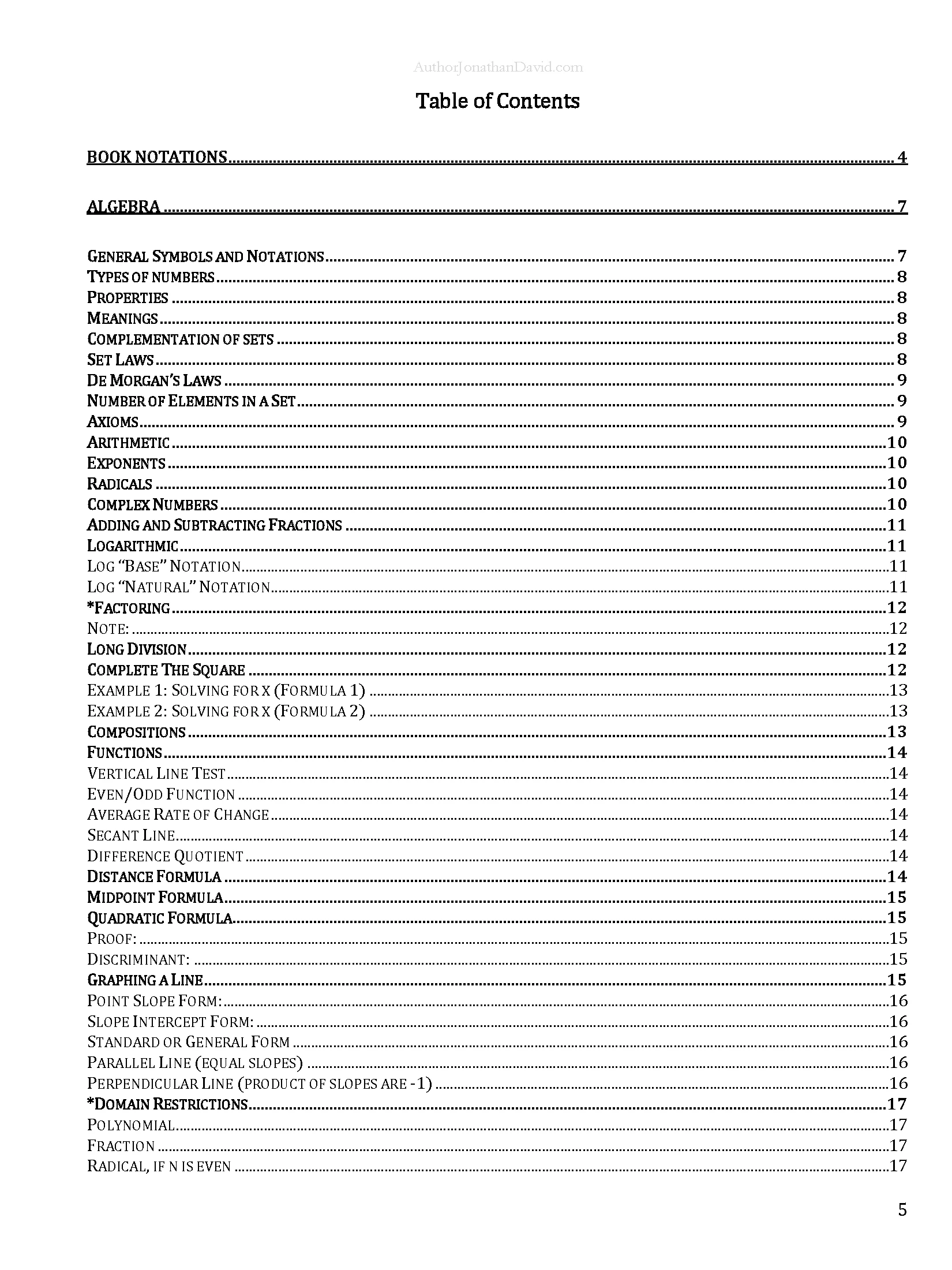 The Ultimate Cheat Sheet for STEM Majors | ALGEBRA product image (2)