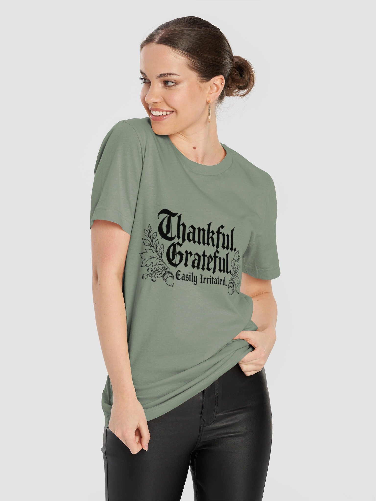 Thankful. Grateful. Easily Irritated. | Funny Thanksgiving T-Shirt product image (12)