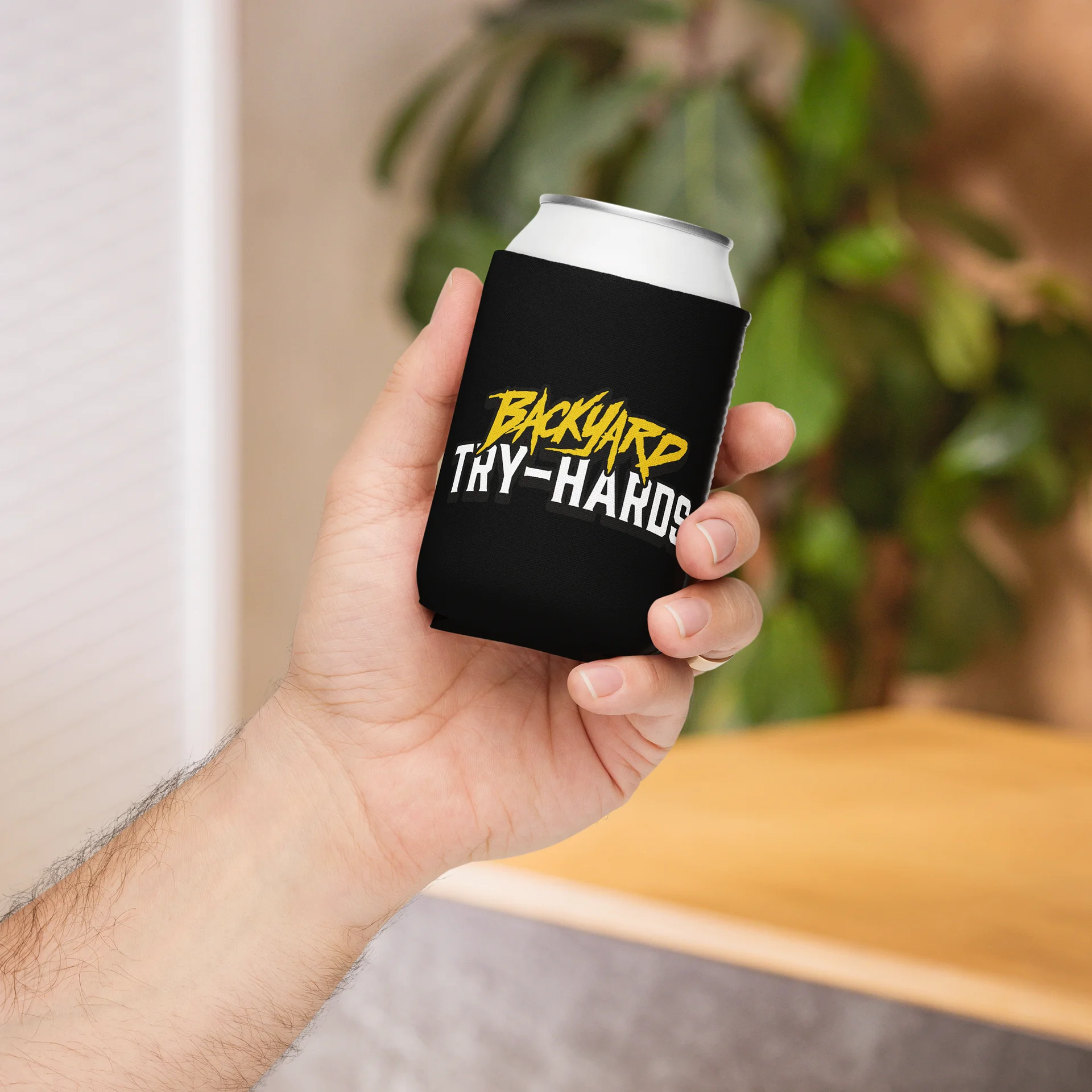BACKYARD TRY-HARDS Logo Can Cooler product image (4)
