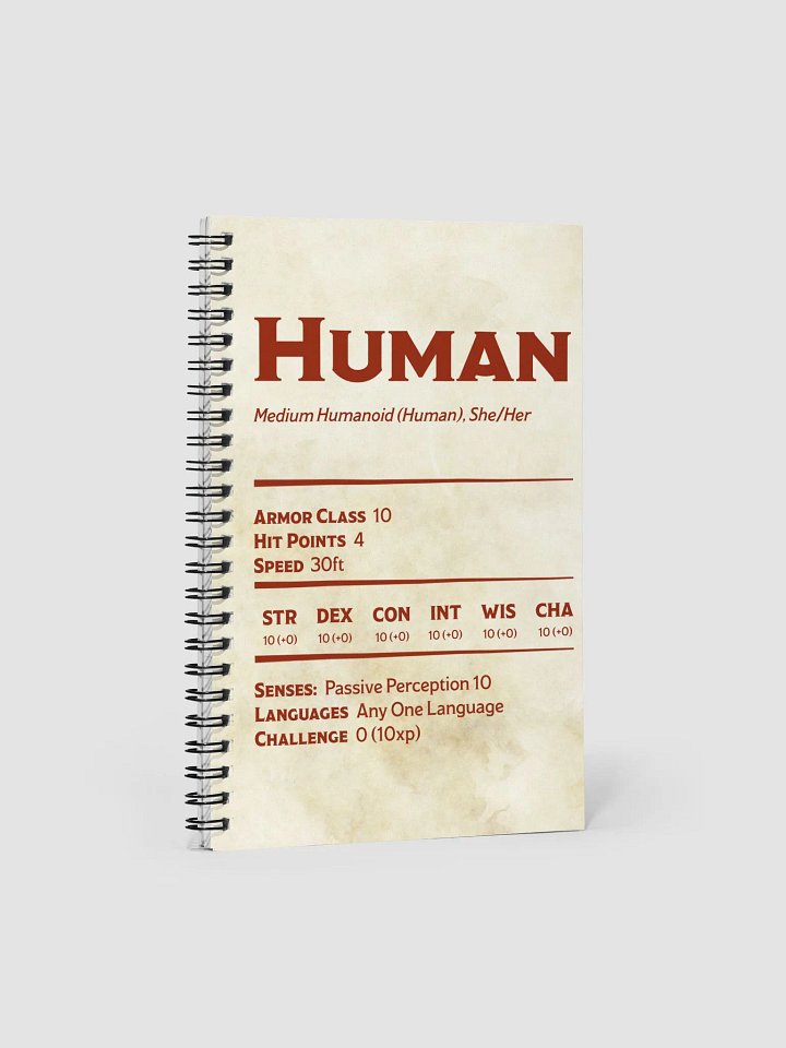 Human Statblock Notebook - She/Her product image (1)
