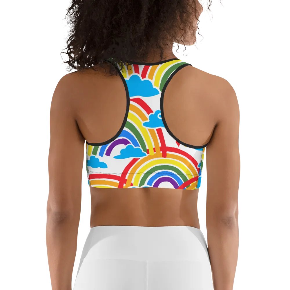 Whimsical Rainbow Clouds Sports Bra product image (5)