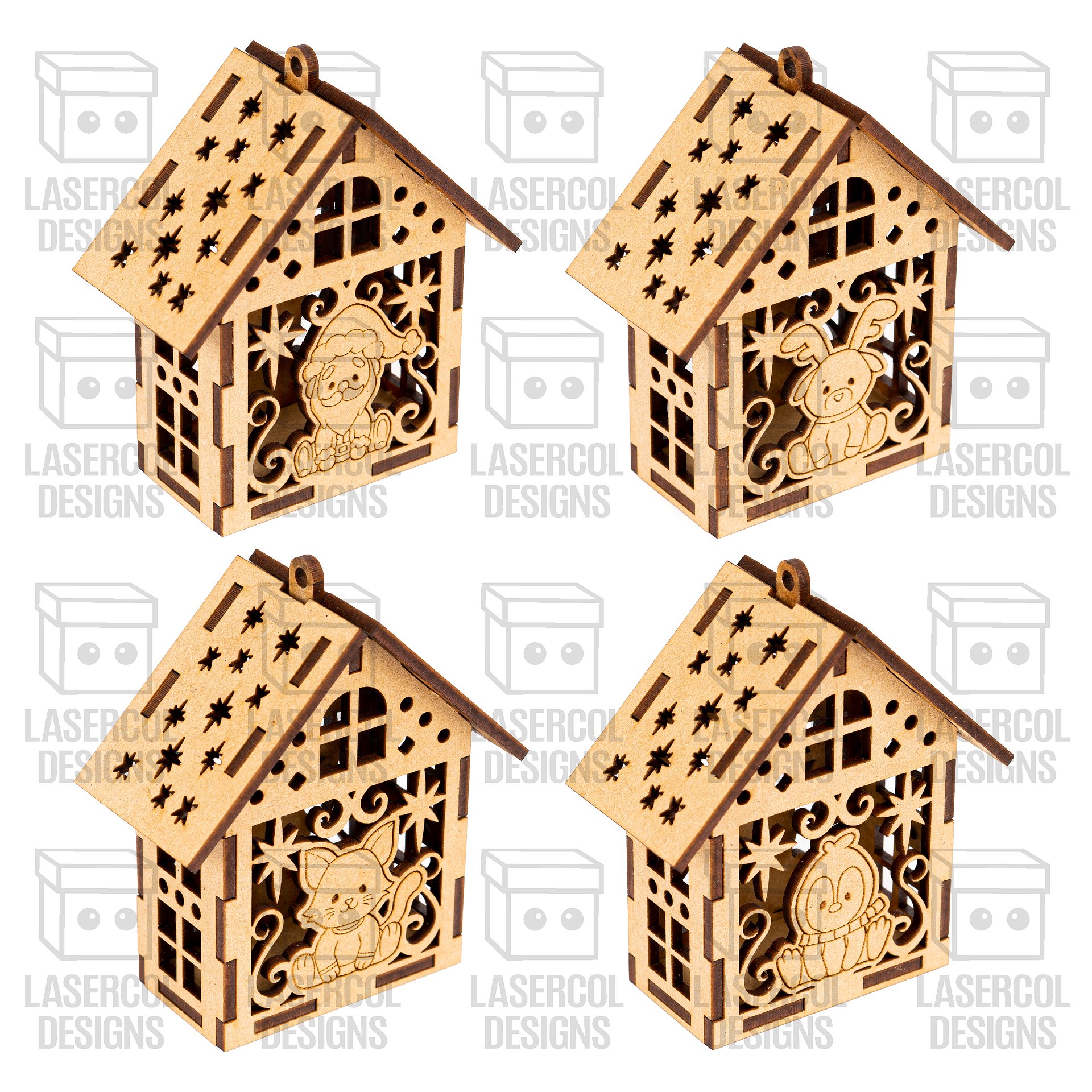 Christmas Characters Houses Ornaments Box Set 1 & Set 2 - Laser Cut Files product image (6)