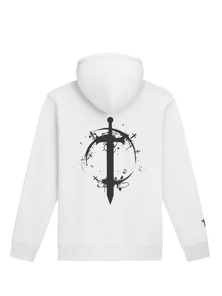ONE KING Crusader Silhouette 100% Organic Cotton Premium Street Hoodie with embroidered sleeve logo product image (1)