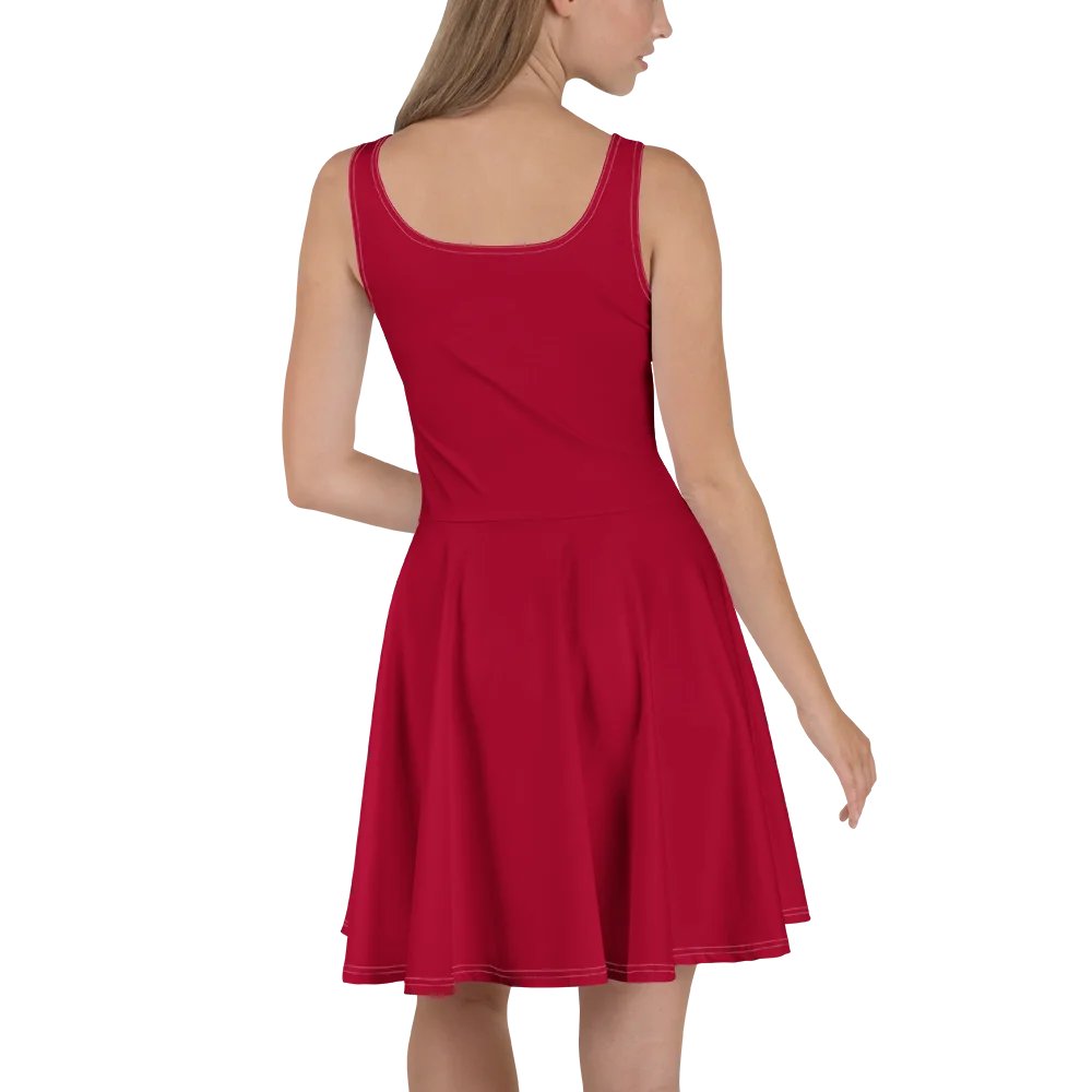 Vibrant Red All-Over Print Skater Dress product image (4)