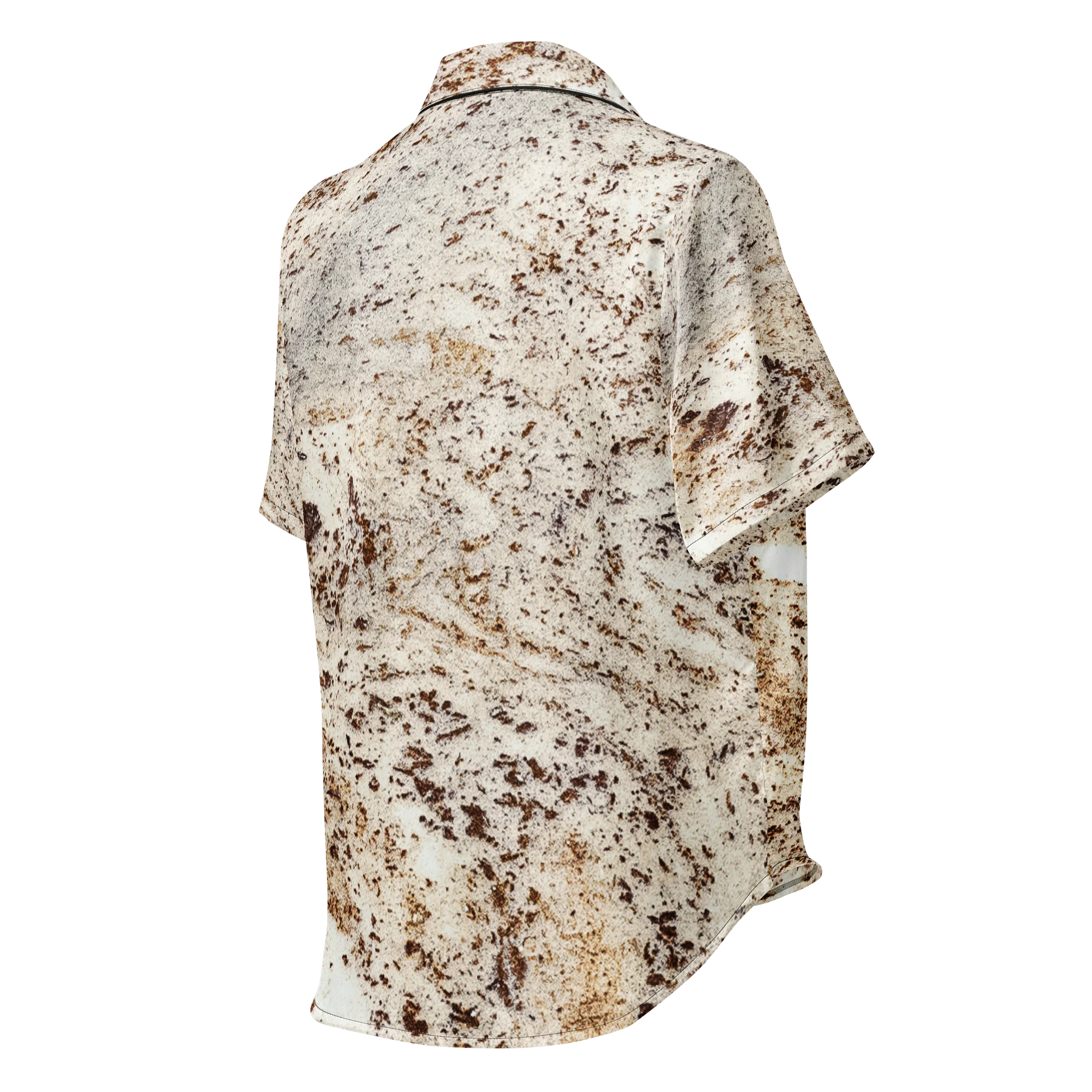 Expresso Swirl Women's All-Over Print Dark Roast Short Sleeve Pajama Top product image (2)