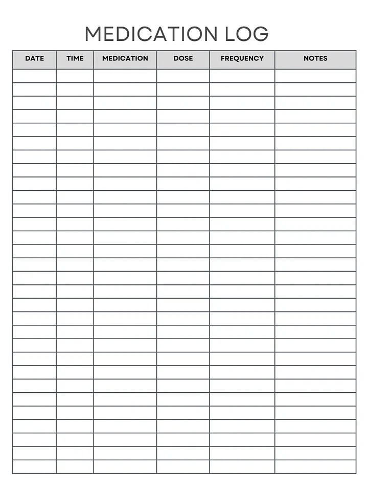 "Daily Medication Logbook: Track Your Medicine Intake with Ease" "Medication Tracker: A Daily Logbook for Doses, Times & Notes" product image (1)