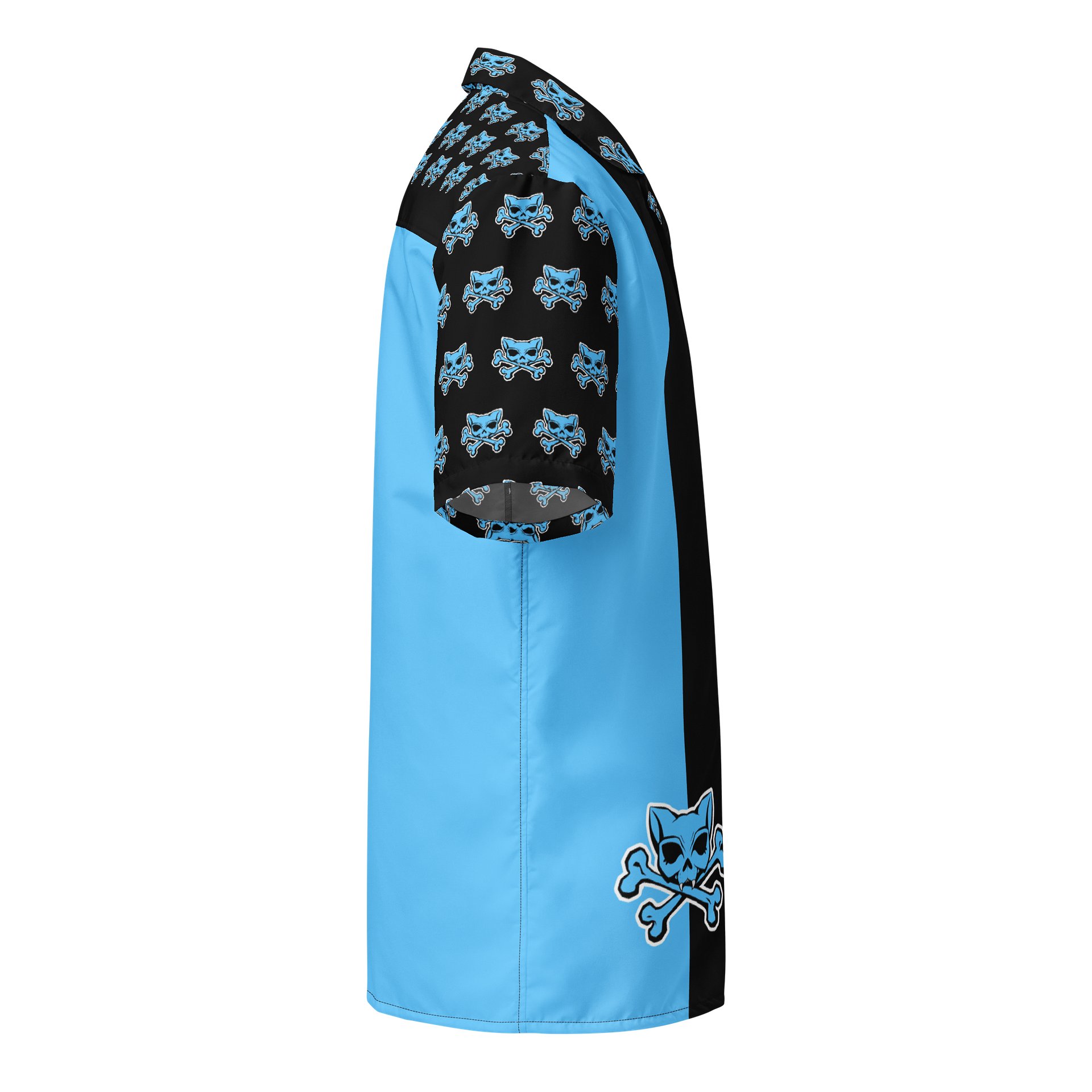 Blue Kat Skull Bowling Shirt product image (4)