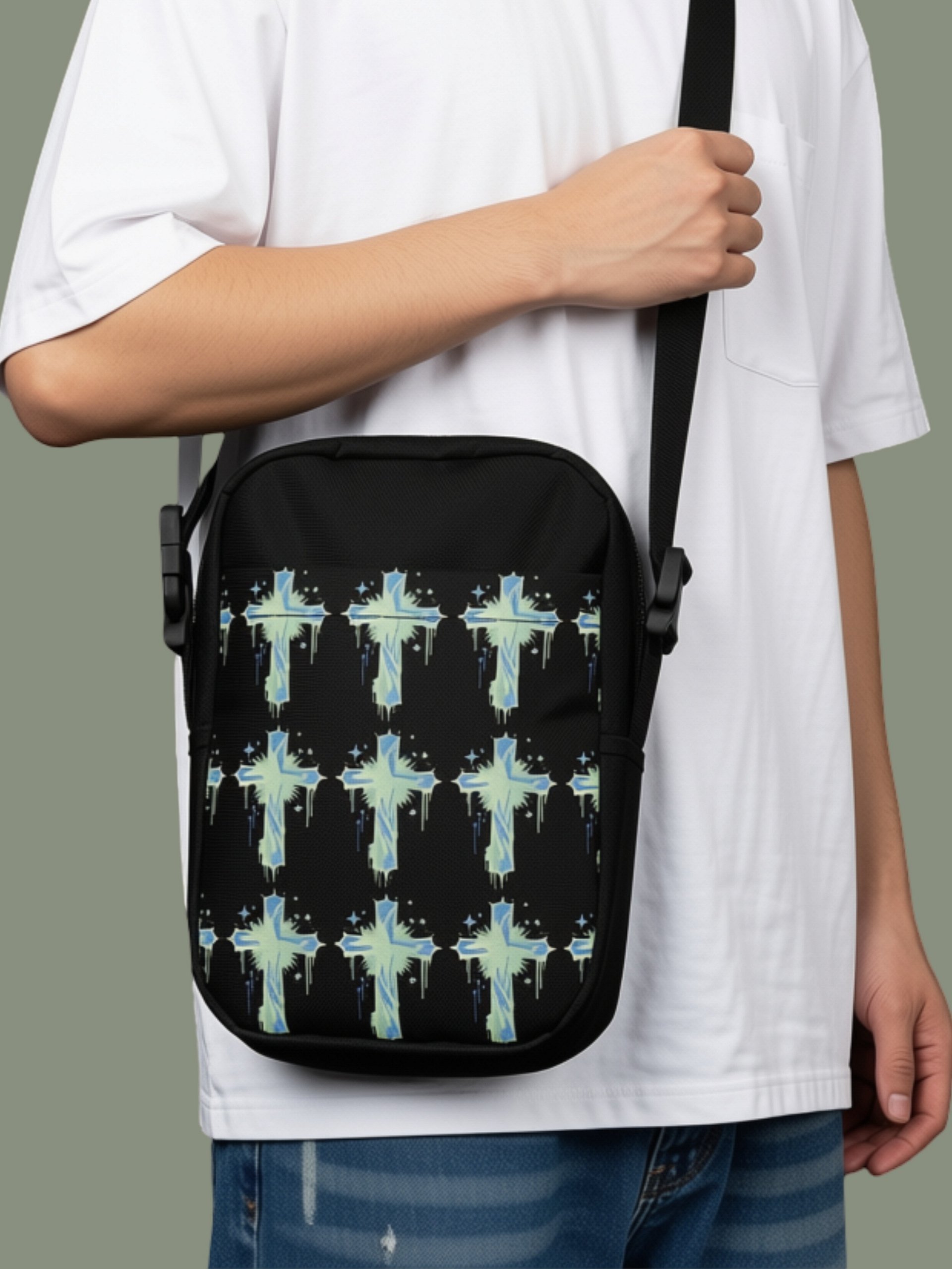 Green Cross Crossbody Utility Bag product image (1)