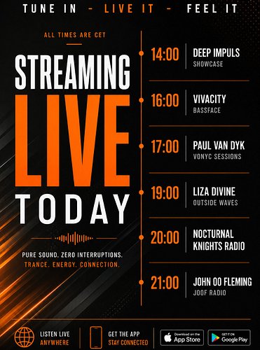 ⚡ TUNE IN • LIVE IT • FEEL IT ⚡

A massive night of nonstop electronic music is streaming LIVE today on AH.FM featuring exclu...