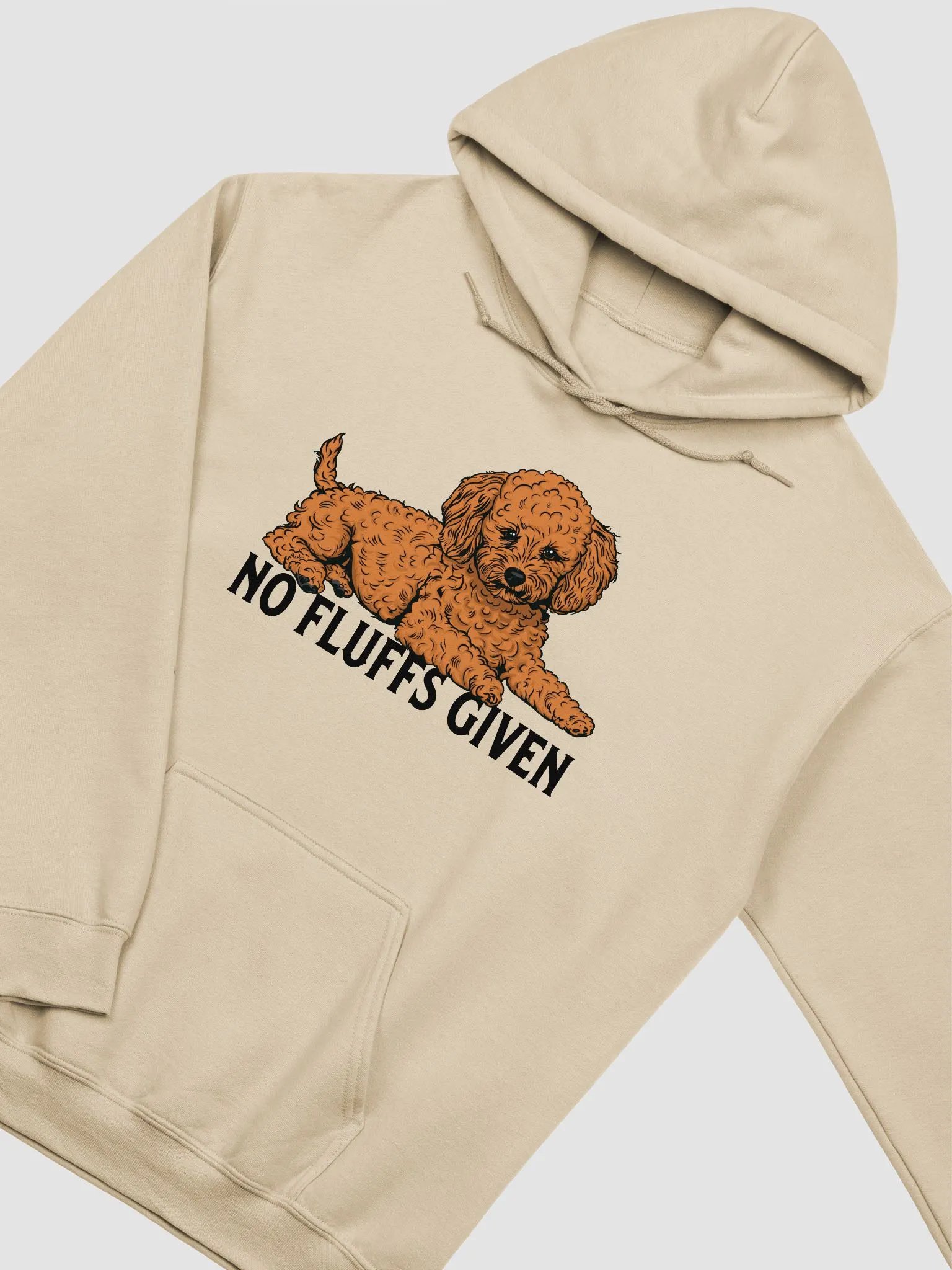 No Fluffs Given Hooded Sweatshirt of a Toy Poodle(Orange) | Funny Hoodie for Poodle Paw-rents product image (4)