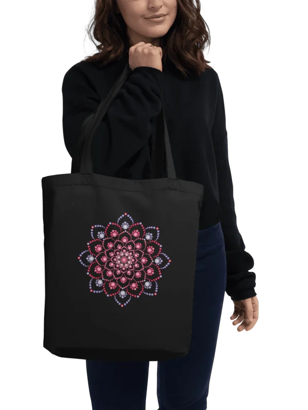 Purple and Pink Dot Mandala Eco-Friendly Organic Tote Bag product image (1)