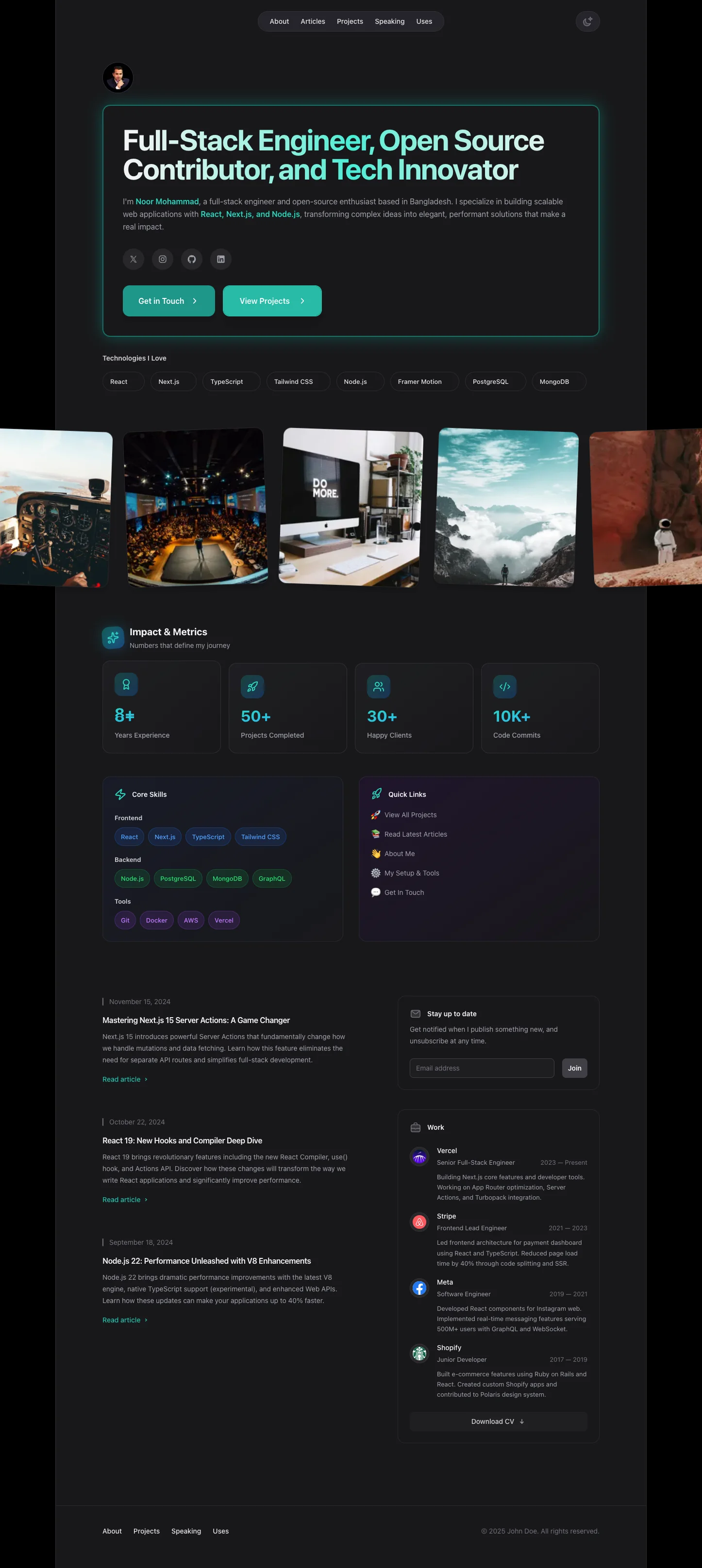 Modern Animated Portfolio Template - Next.js 16, TypeScript & Tailwind CSS v4 product image (7)