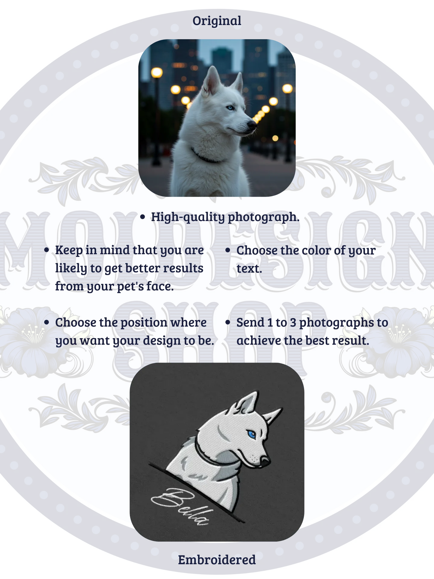 YOUR SIBERIAN HUSKY! / SWEATSHIRT WITH PERSONALIZED NAME / EMBROIDERED product image (4)