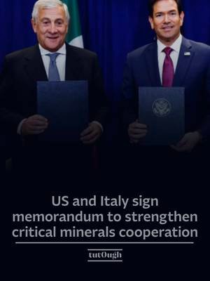 🇺🇸🇮🇹The United States and Italy have signed a Memorandum of Understanding (MoU) to enhance cooperation on critical minerals, with officials highlighting the importance of secure and affordable supplies for industrial competitiveness. US Secretary of State Marco Rubio and Italian Deputy Prime Minister and Foreign Minister Antonio Tajani signed the agreement in New York on Monday (21 Sep). Rubio described critical minerals as a key area of cooperation between the two countries, while Tajani said access to raw materials was central to Italy’s industrial strategy as a major manufacturing economy. The agreement follows wider discussions on critical minerals cooperation and aims to support collaboration between the two countries on supply chains and industrial policy. ℹ️ US Department of State 📸 Italy's Deputy Prime Minister and Foreign Minister Antonio Tajani meets with U.S. Secretary of State Marco Rubio during a signing ceremony on the sidelines of the 81st United Nations General Assembly in New York City, U.S., September 21, 2026. REUTERS/Jeenah Moon/Pool #UnitedStates #Italy #BilateralRelations #Geopolitics #WorldNews