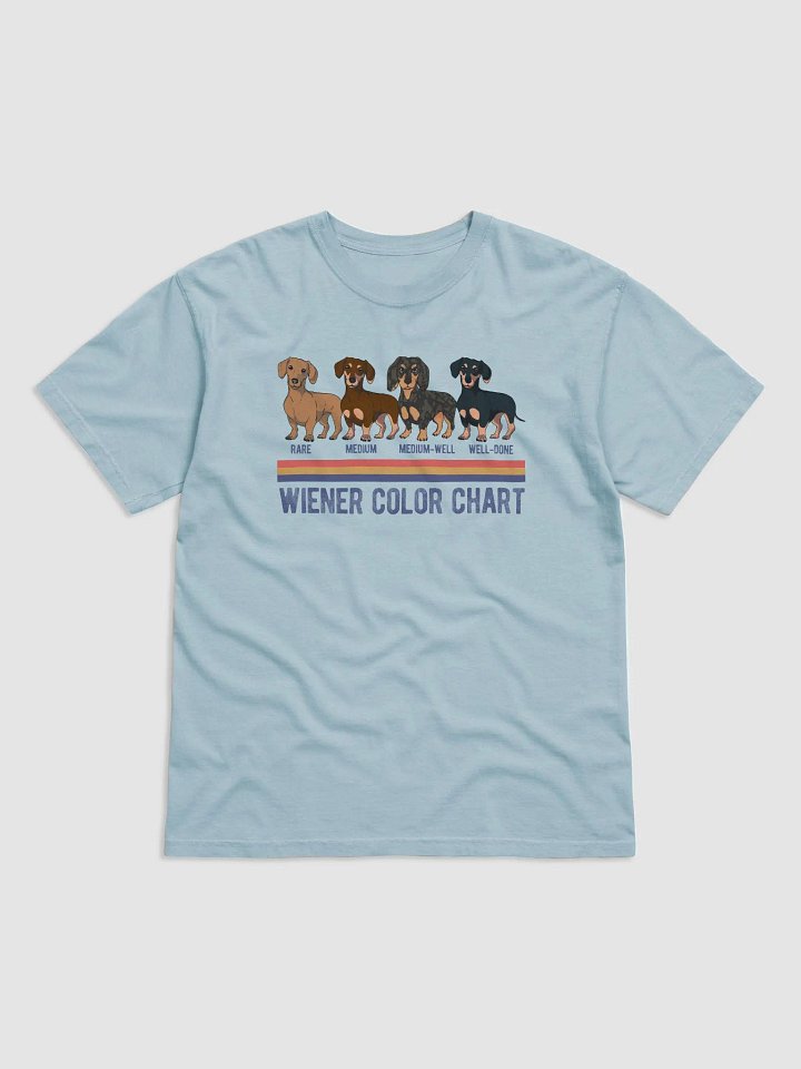 Dachshund Color Chart T-Shirt | Funny Retro-Style Weiner Color Types for Doxie Dog Lovers product image (1)