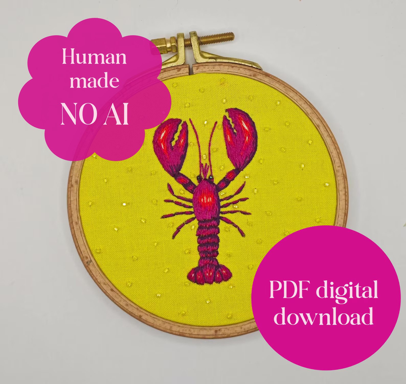 Lobster PDF Hand Embroidery Pattern product image (1)