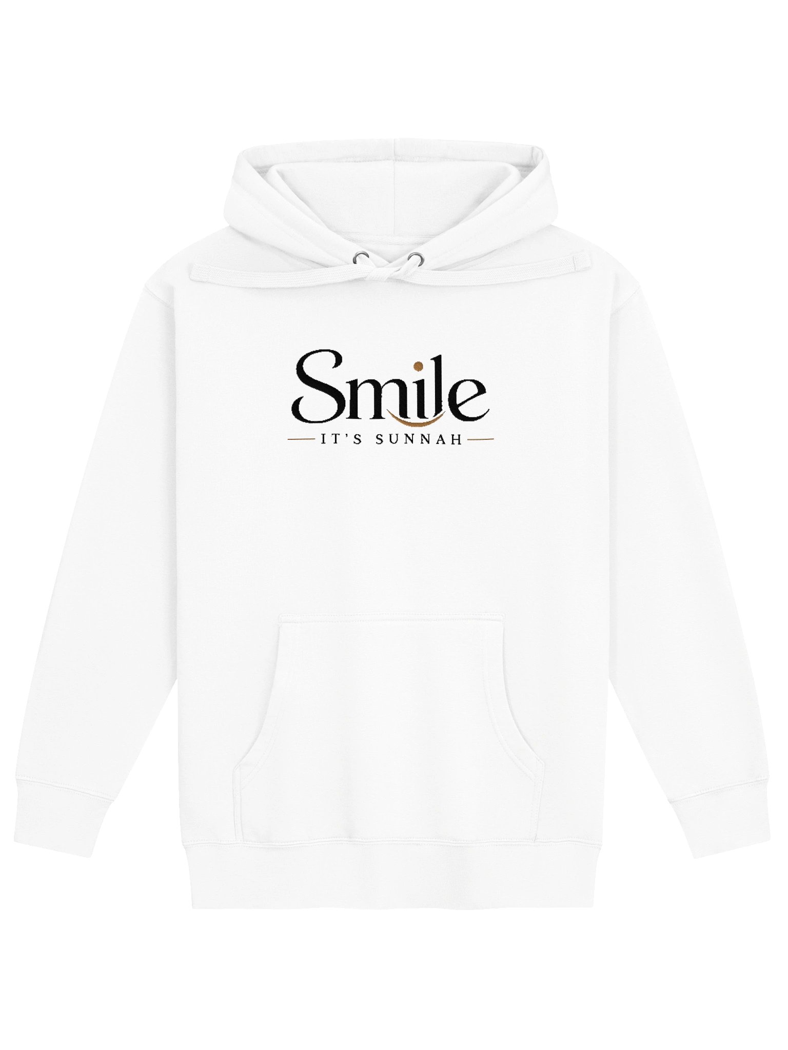 Smile It's Sunnah Embroidered Unisex Islamic Hoodie in White, Minimalist Muslim Hoodie product image (1)
