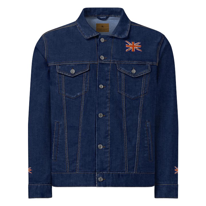 Retro Reimagined: Orange & Purple Union Jack Denim Jacket product image (5)