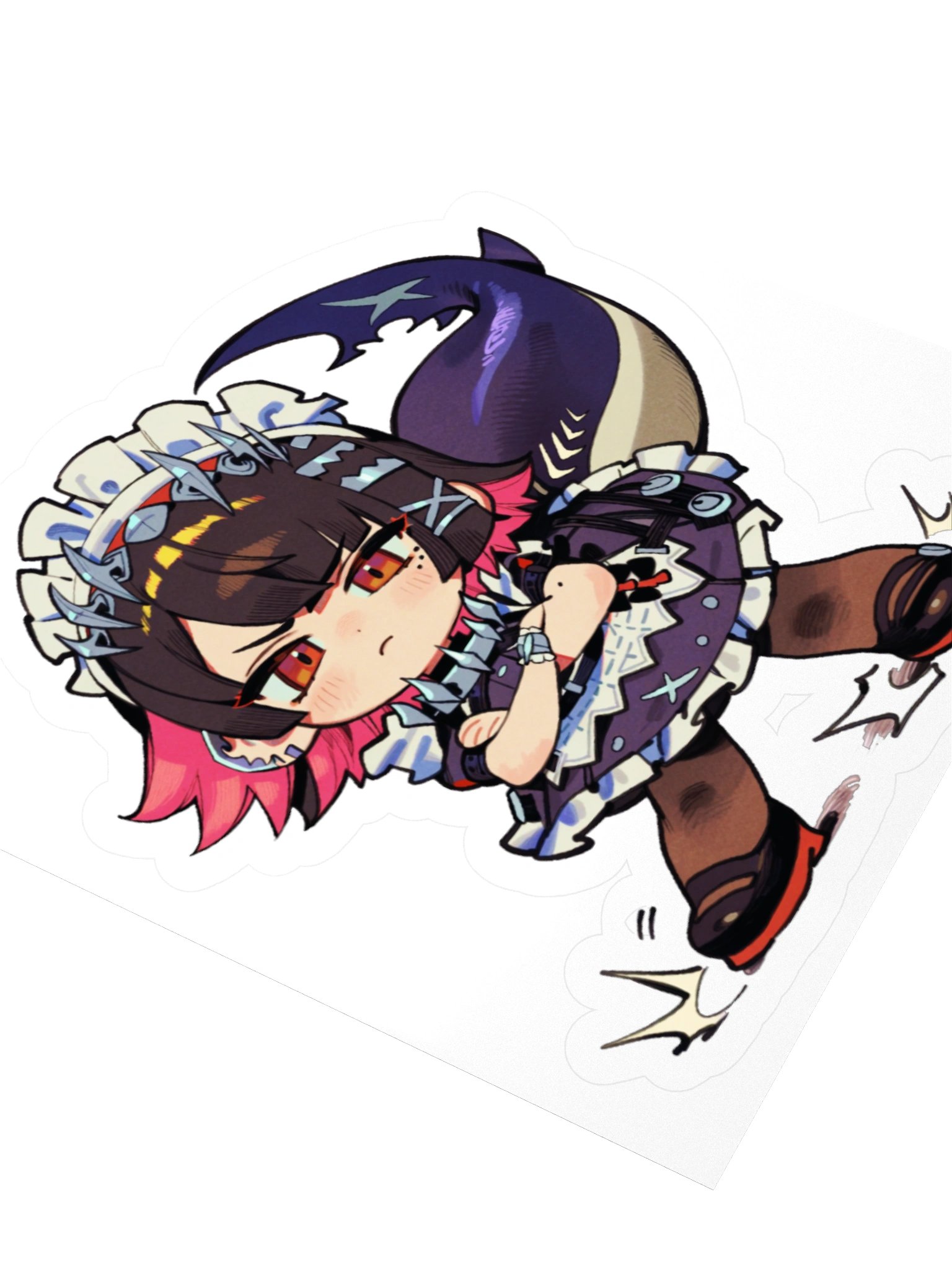 Shark Maid Girl Chibi Sticker product image (3)
