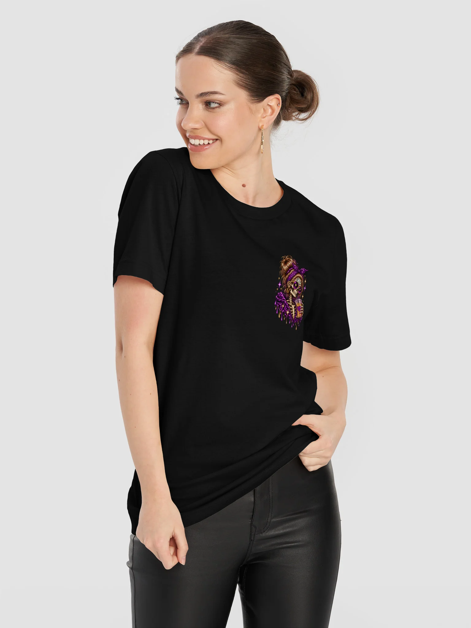 Dead Inside But Caffeinated — Halloween Skeleton Graphic Tee product image (21)