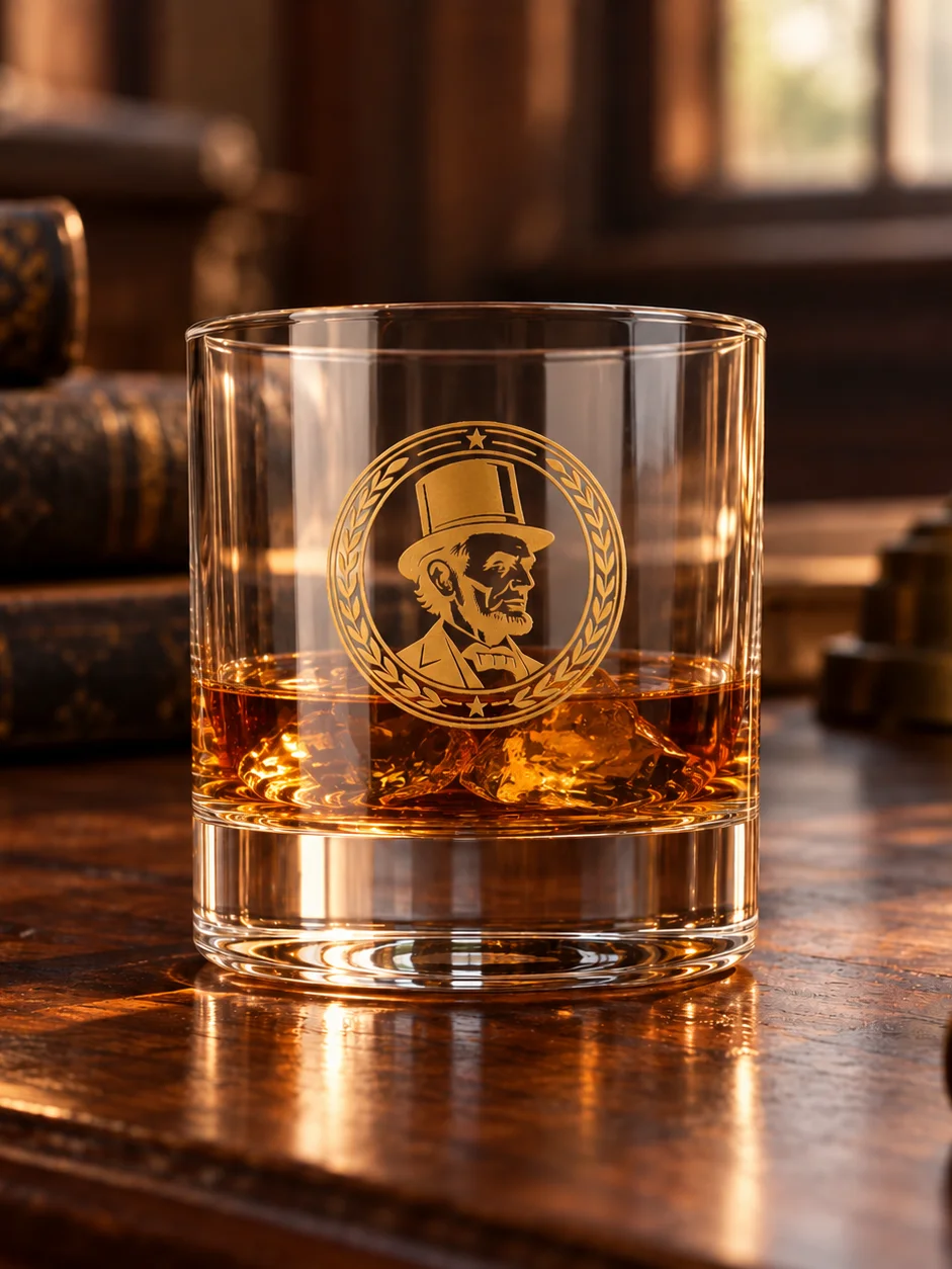 Abraham Lincoln Rocks Glass product image (2)