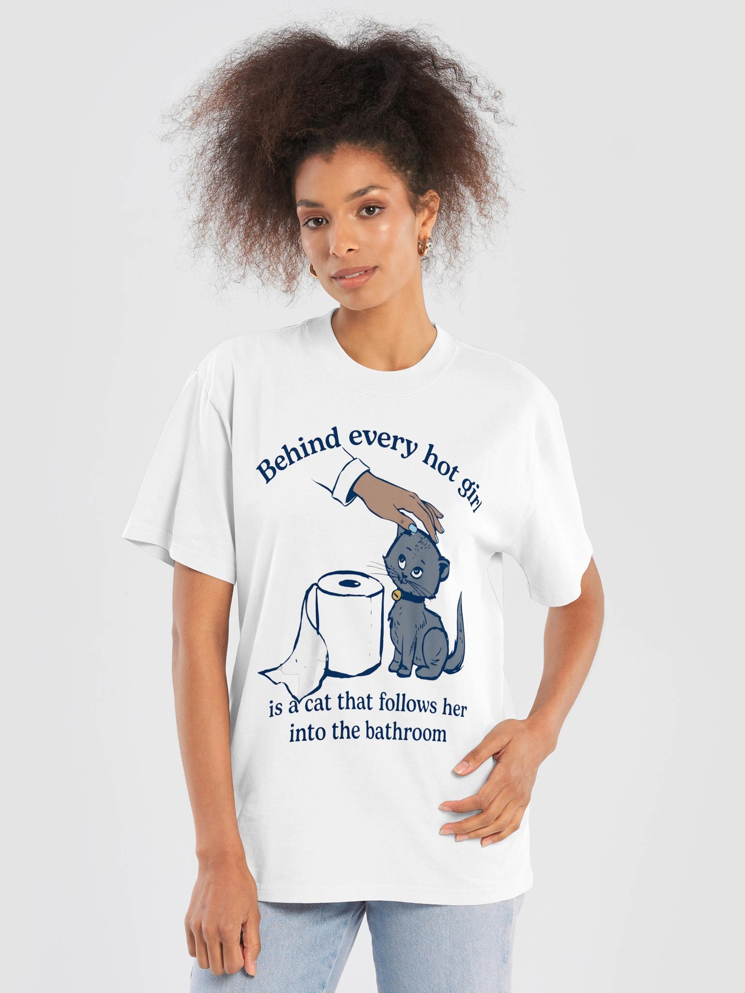 Behind Every Hot Girl Is a Cat Graphic T-Shirt product image (5)