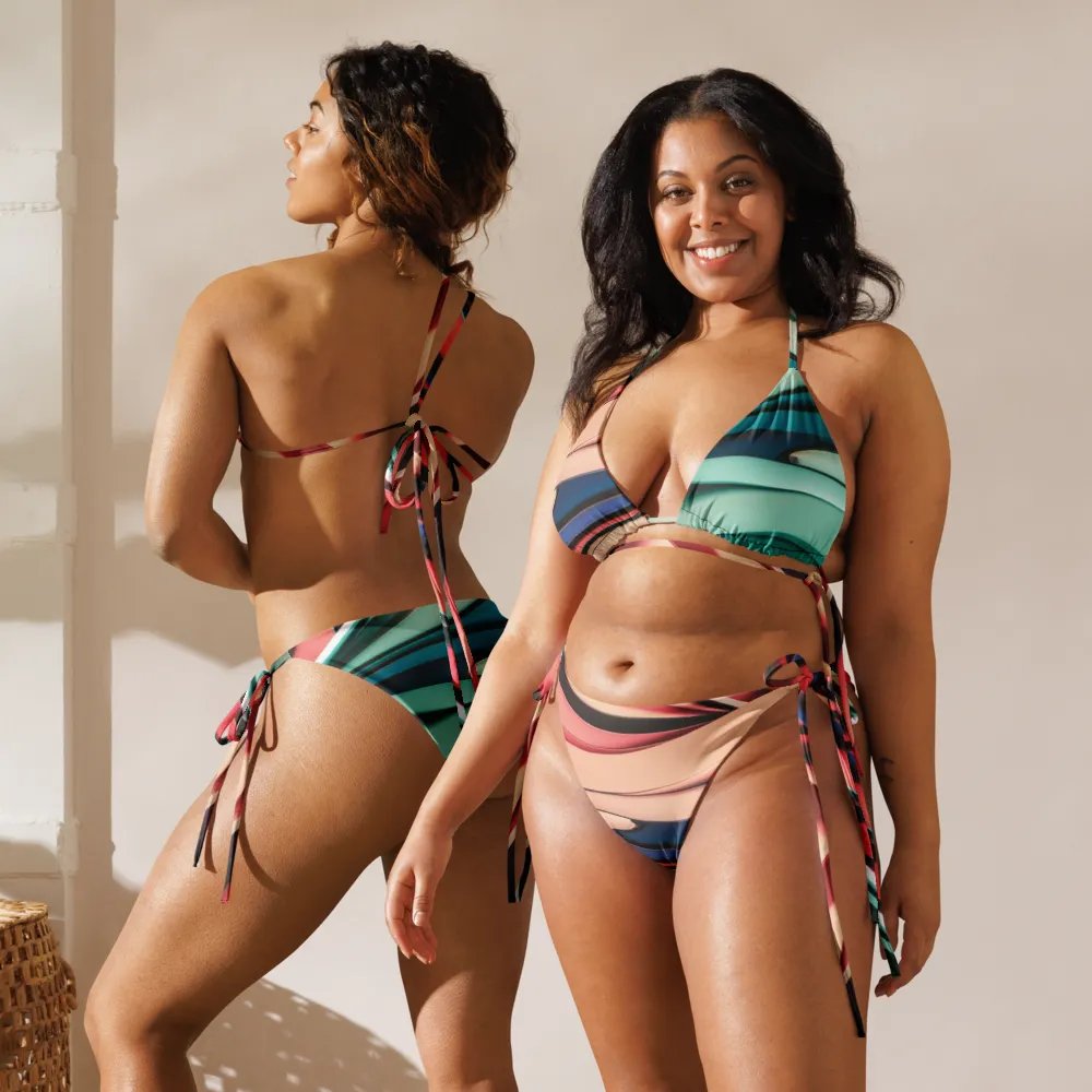 TDS Music Recycled String Bikini Set in Abstract Colors (2XS-6XL) product image (1)
