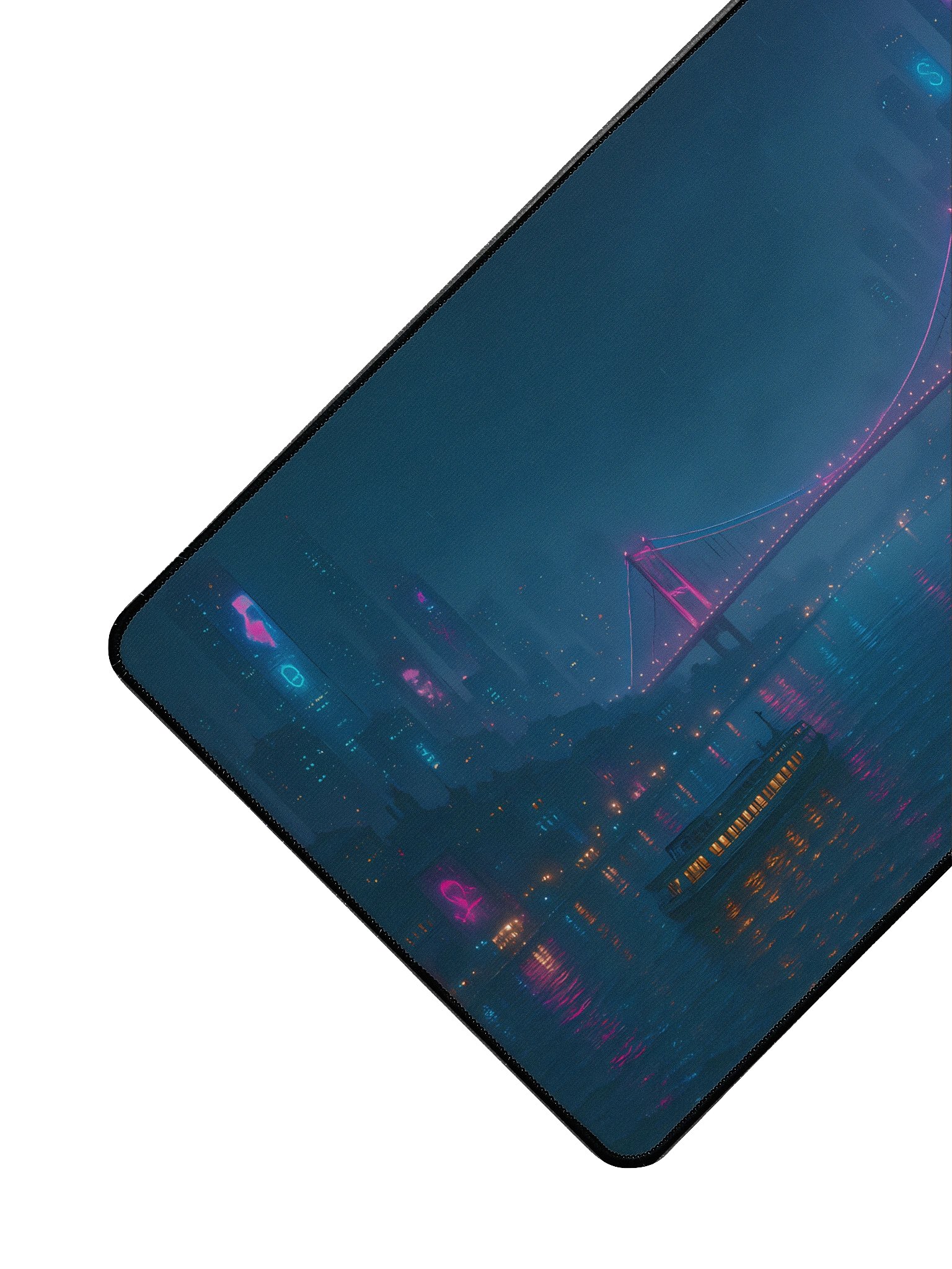 Cyberpunk Istanbul Bosphorus Desk Mat - Large 15.5" x 31.5" Extended Gaming Mouse Pad with Anti-Slip Backing product image (3)