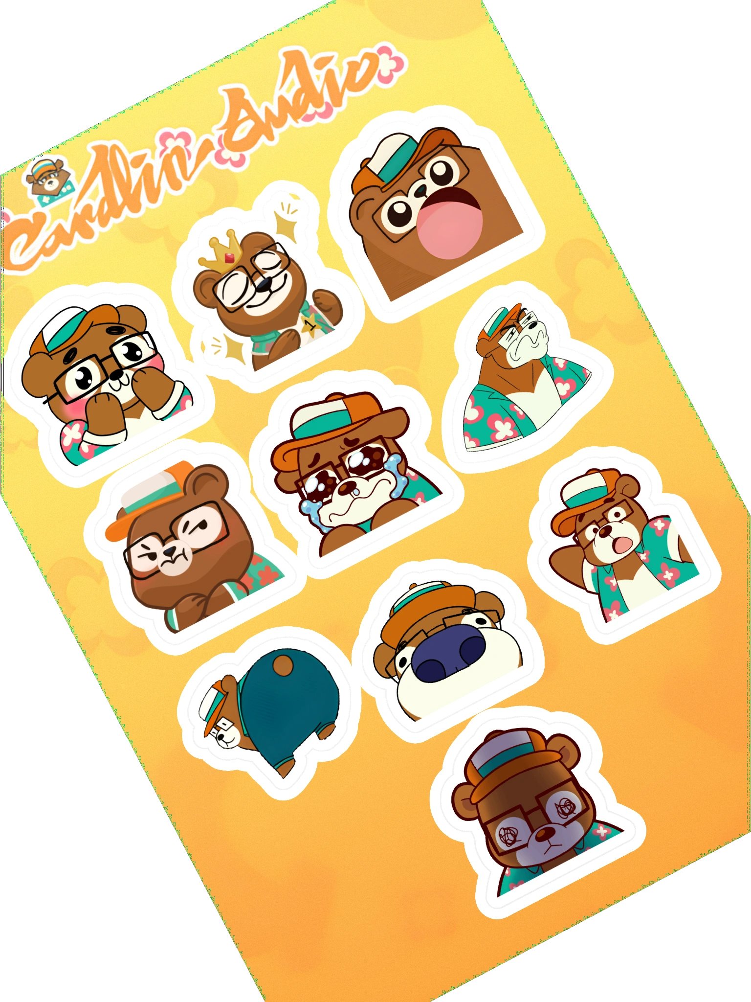 GameObear Cardigan-made Emotes Sticker Sheet product image (1)