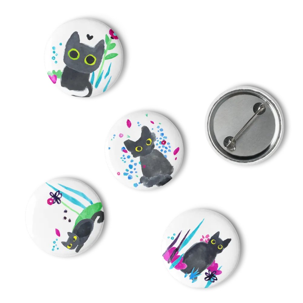 Derpy Floral Cat Fam - Set of Five 1.25