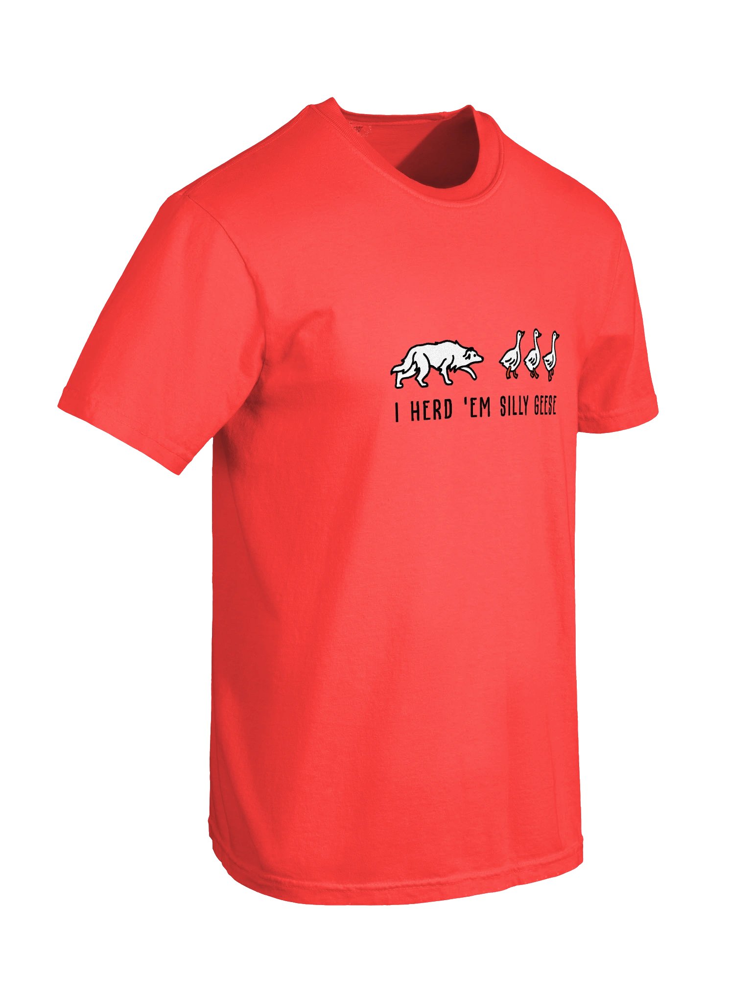 I Herd 'Em Silly Geese T-Shirt(Embroidered) of a Border Collie(White) product image (9)