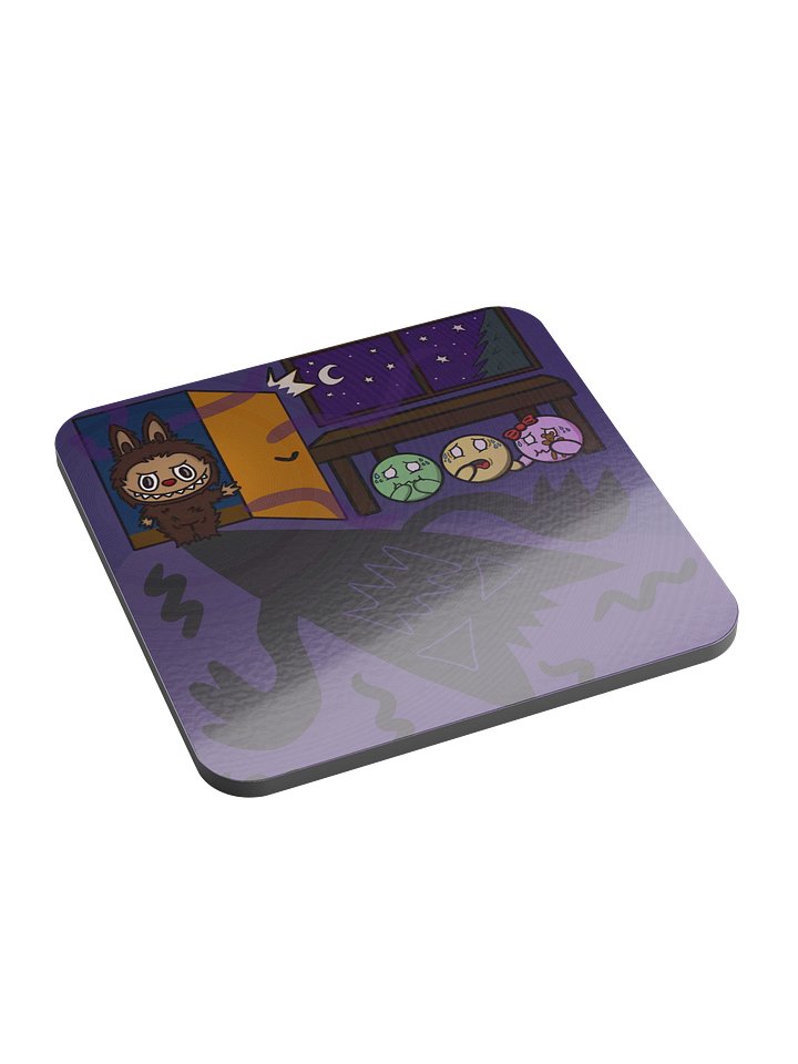 Dango Squad & Labubu - Glossed Cork Coaster product image (1)