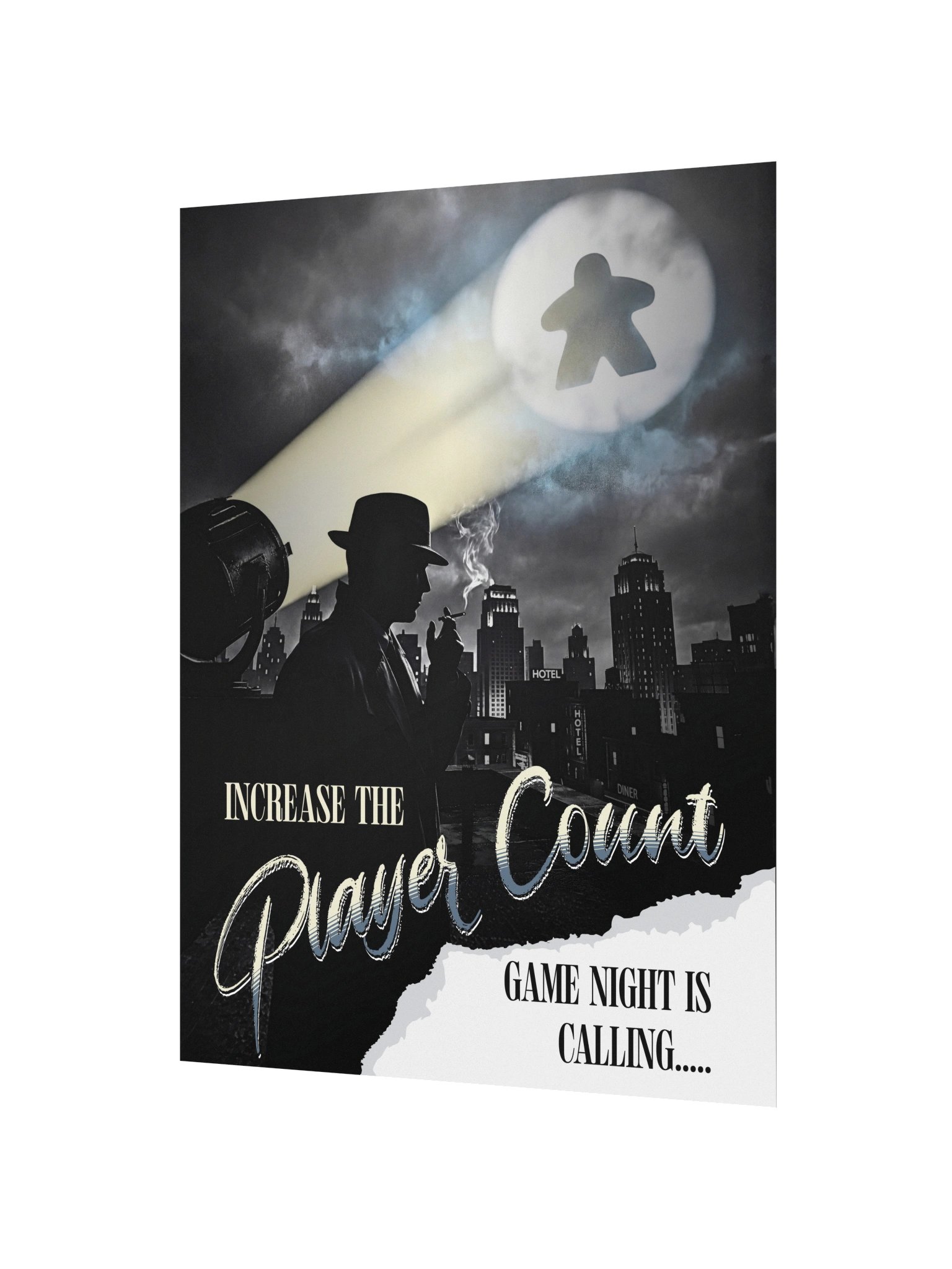 Film Noir Meeple Signal Board Game Room Poster - UNFRAMED product image (2)
